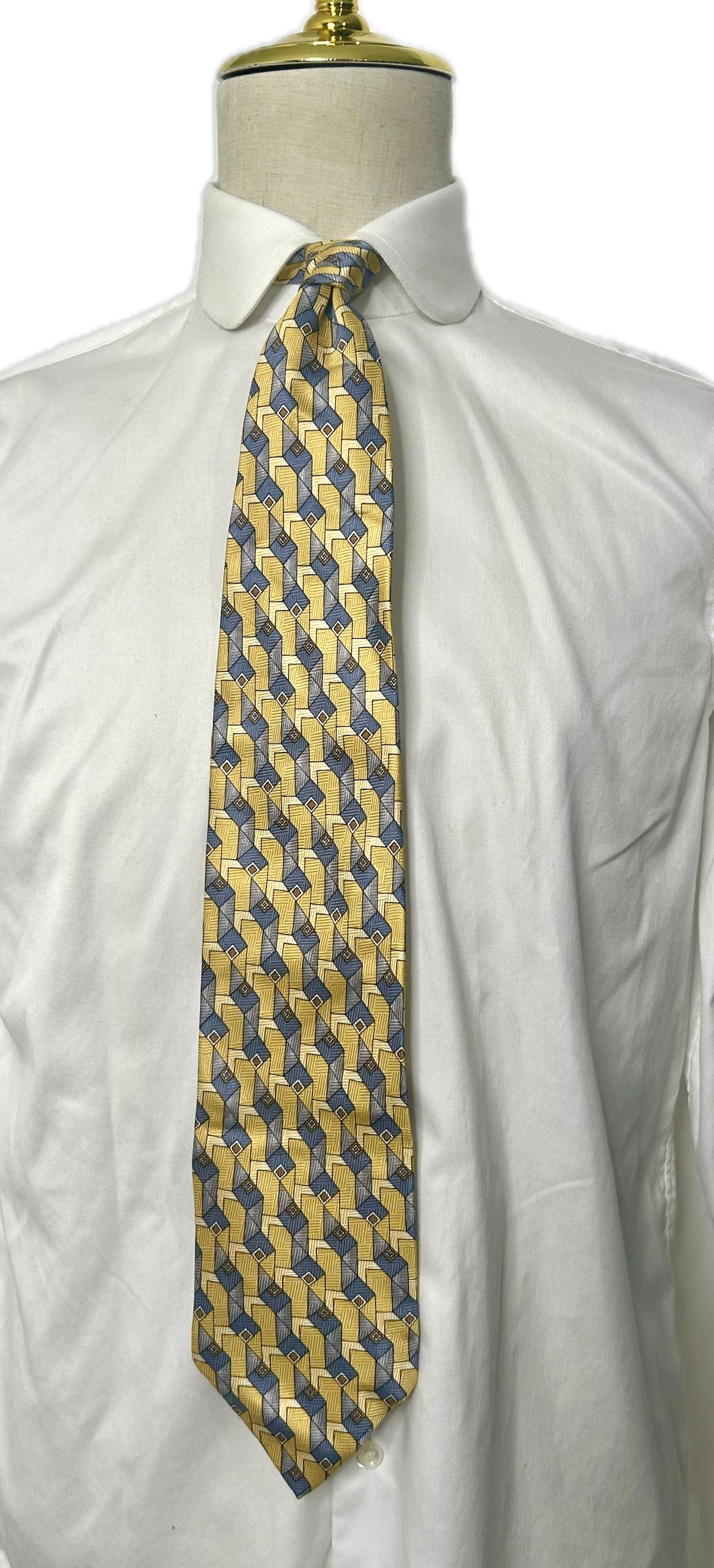 Gold/Petrol 80s Retro Tie