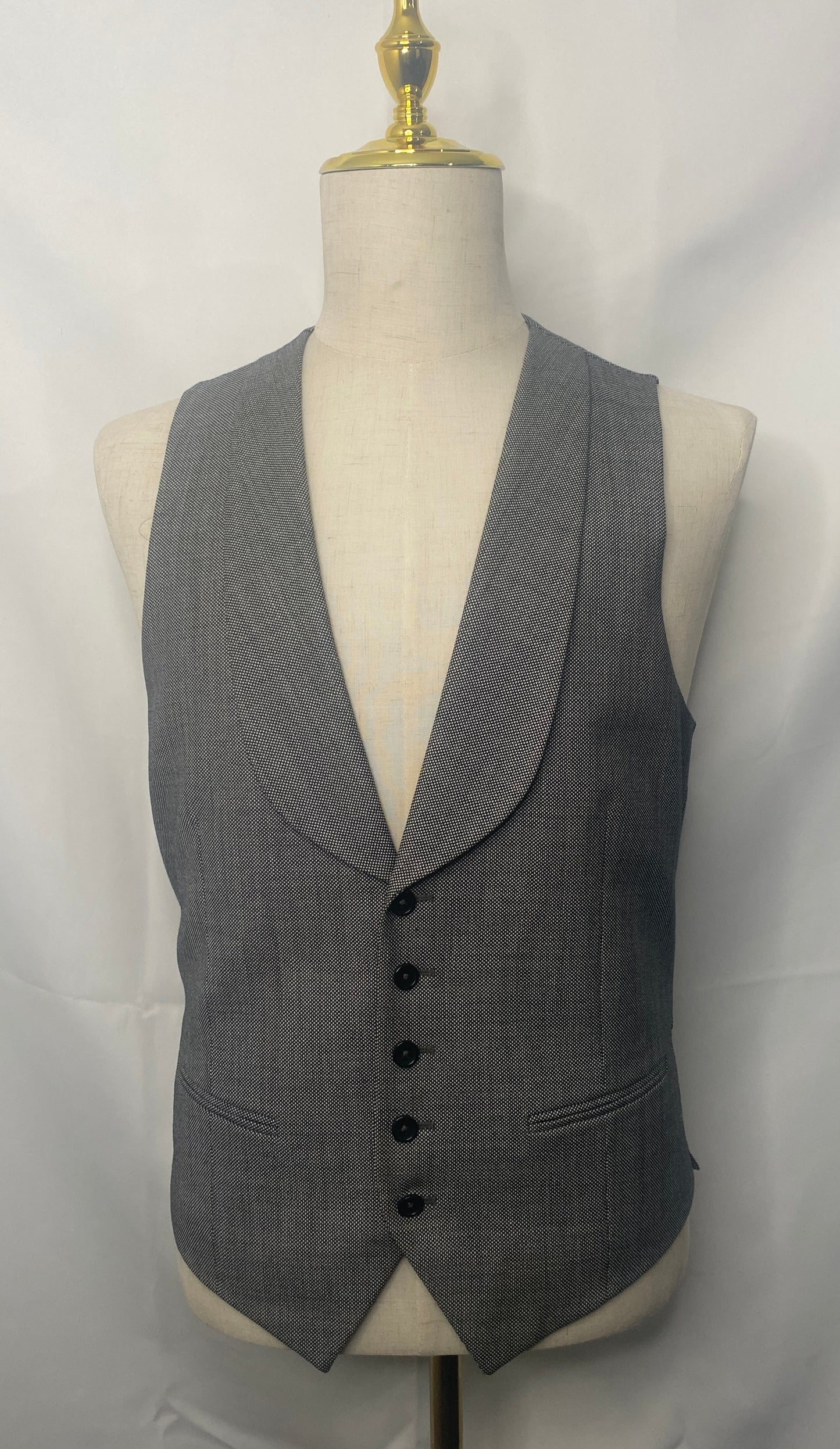Black/White Bird's Eye Vest (40)