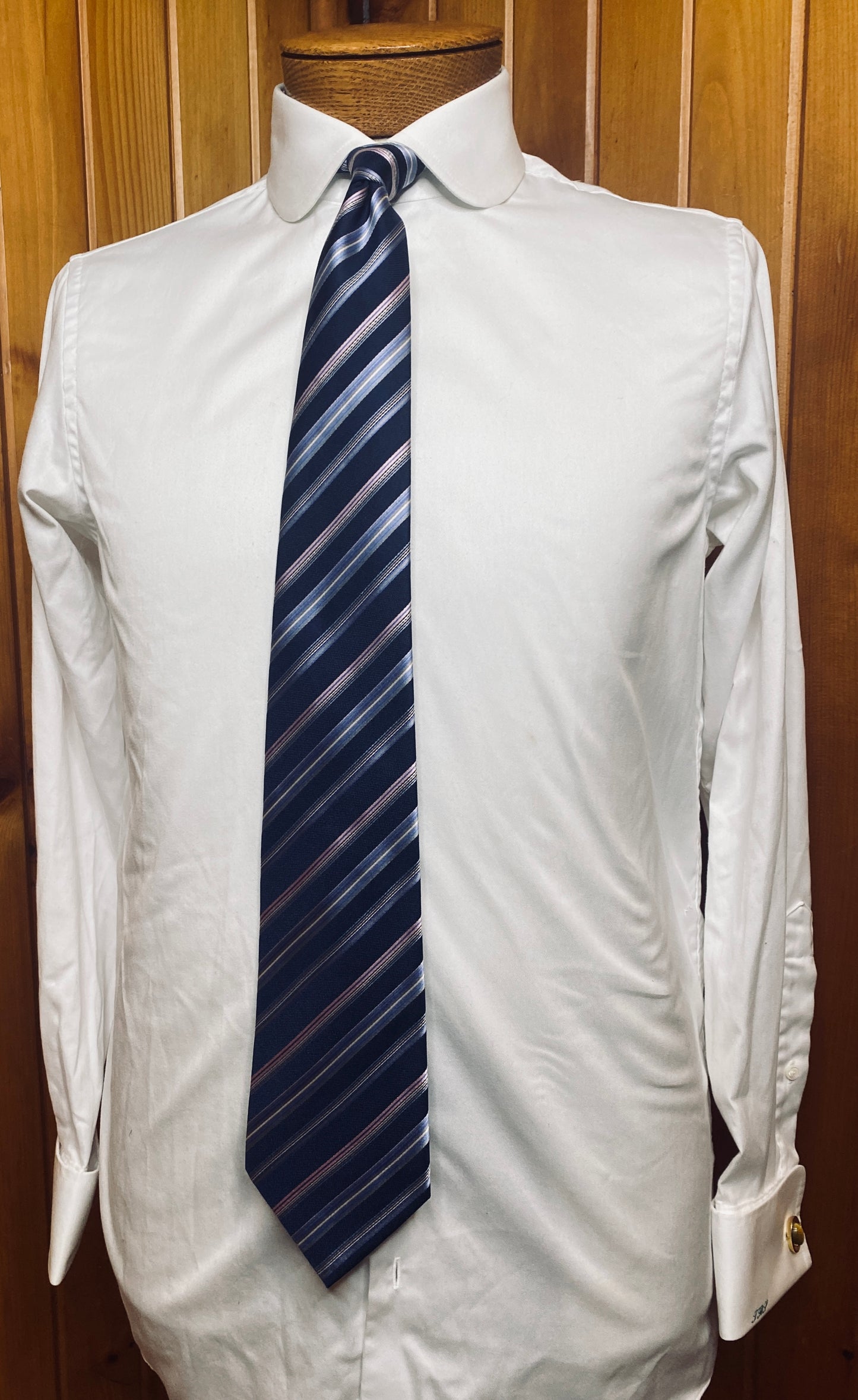 Navy/Pink Striped Tie