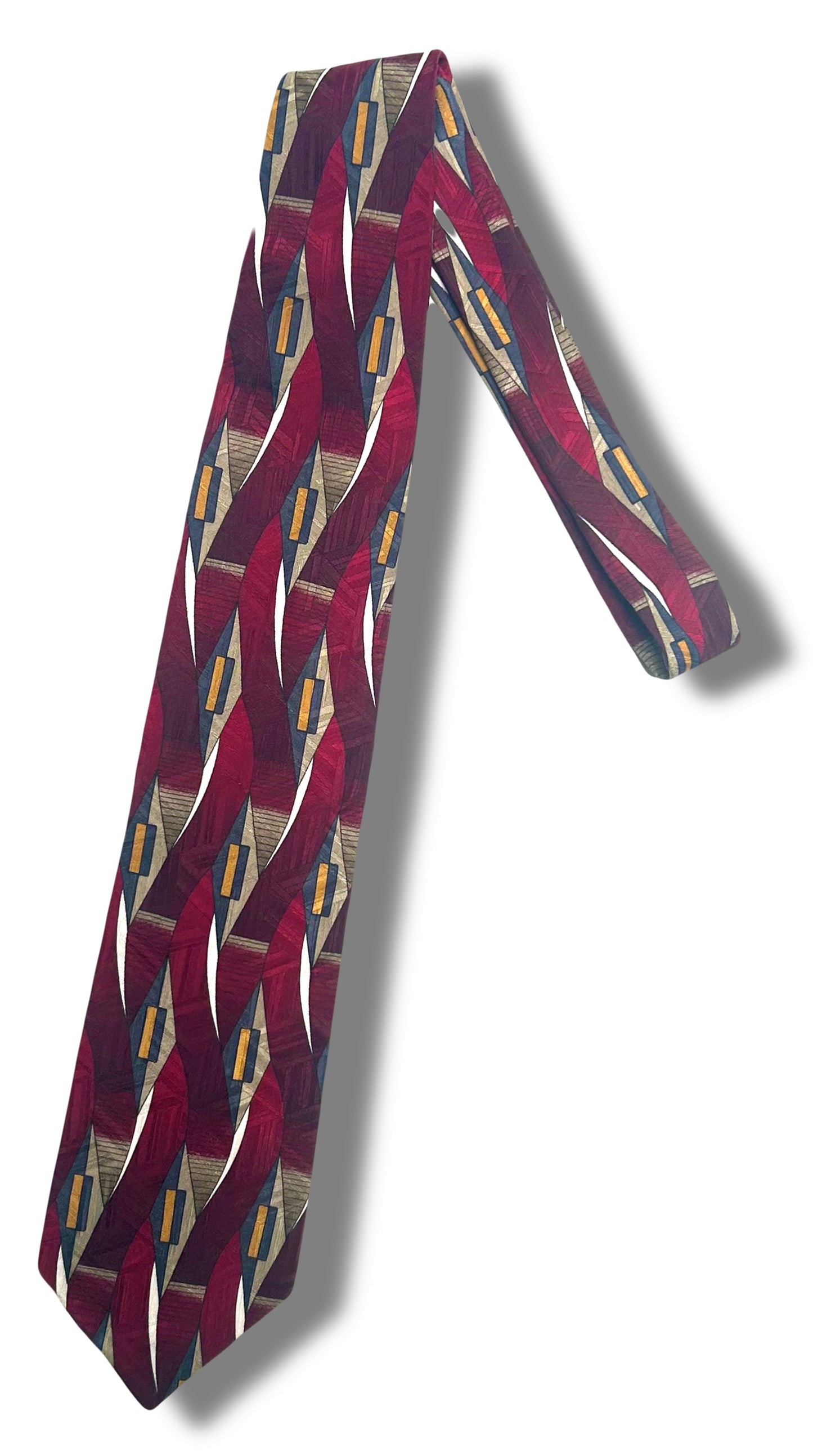 Burgundy/Slate 80s Retro Tie