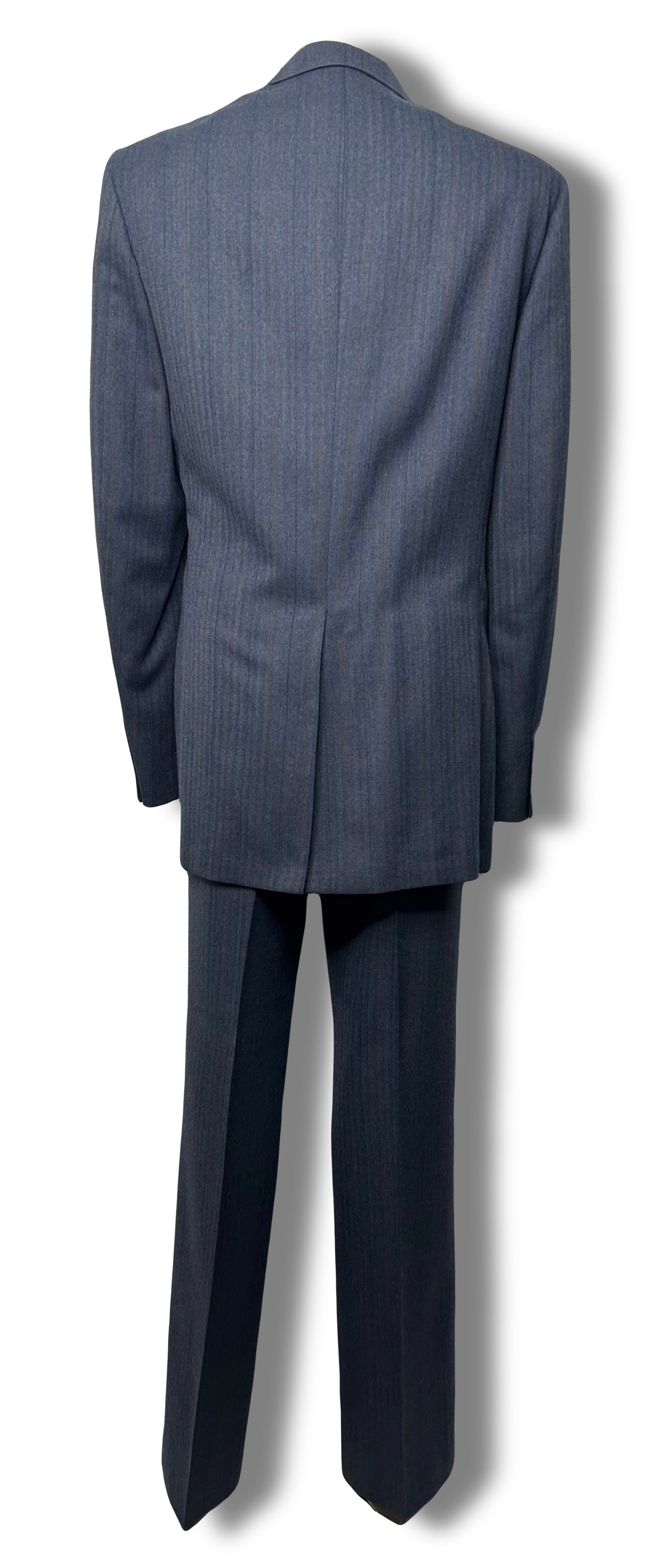 Blue Herringbone 2 Piece Suit (42)