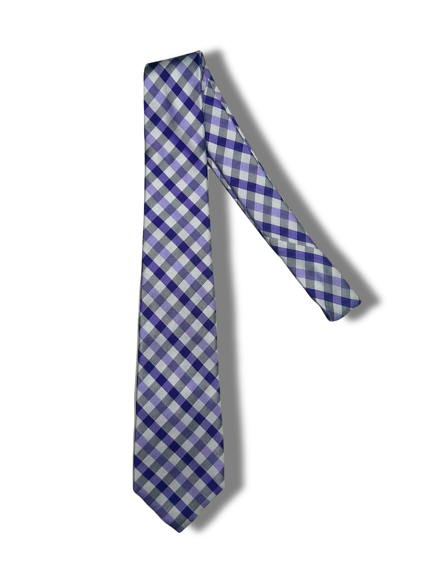 Purple/Grey Check Tie