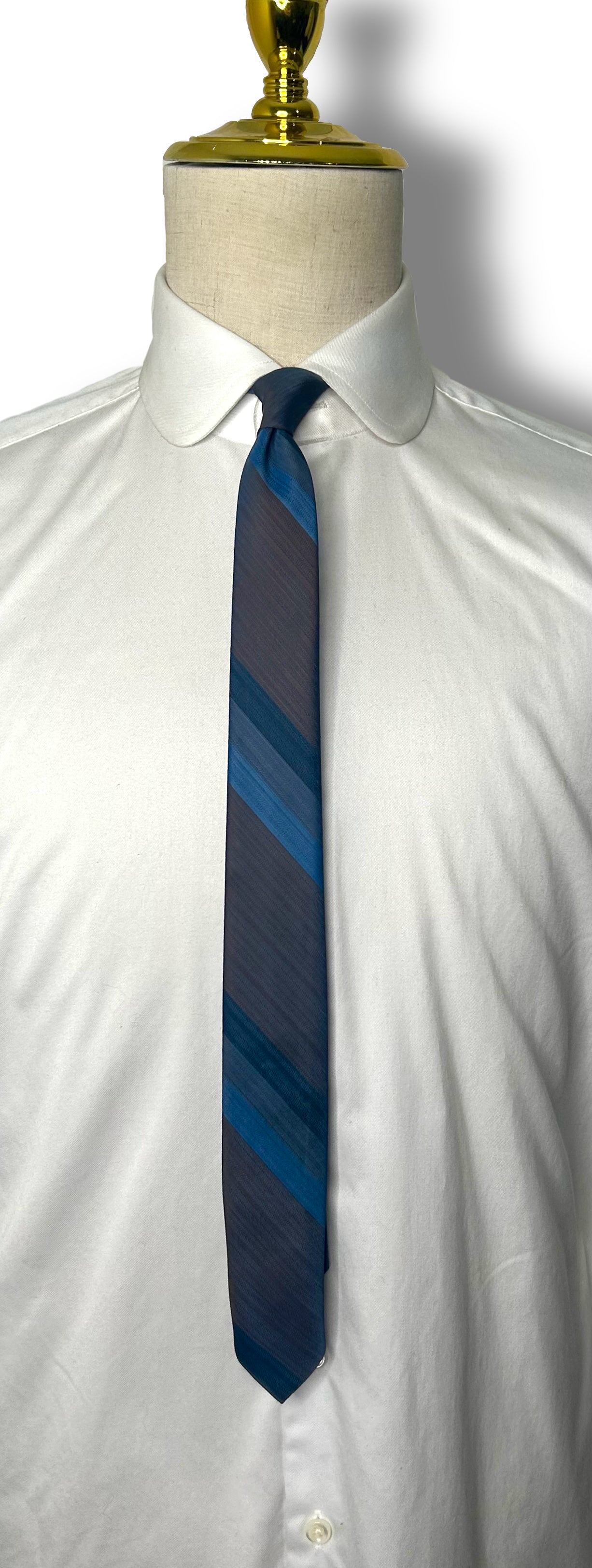 Blue Stripe Skinny Tie
