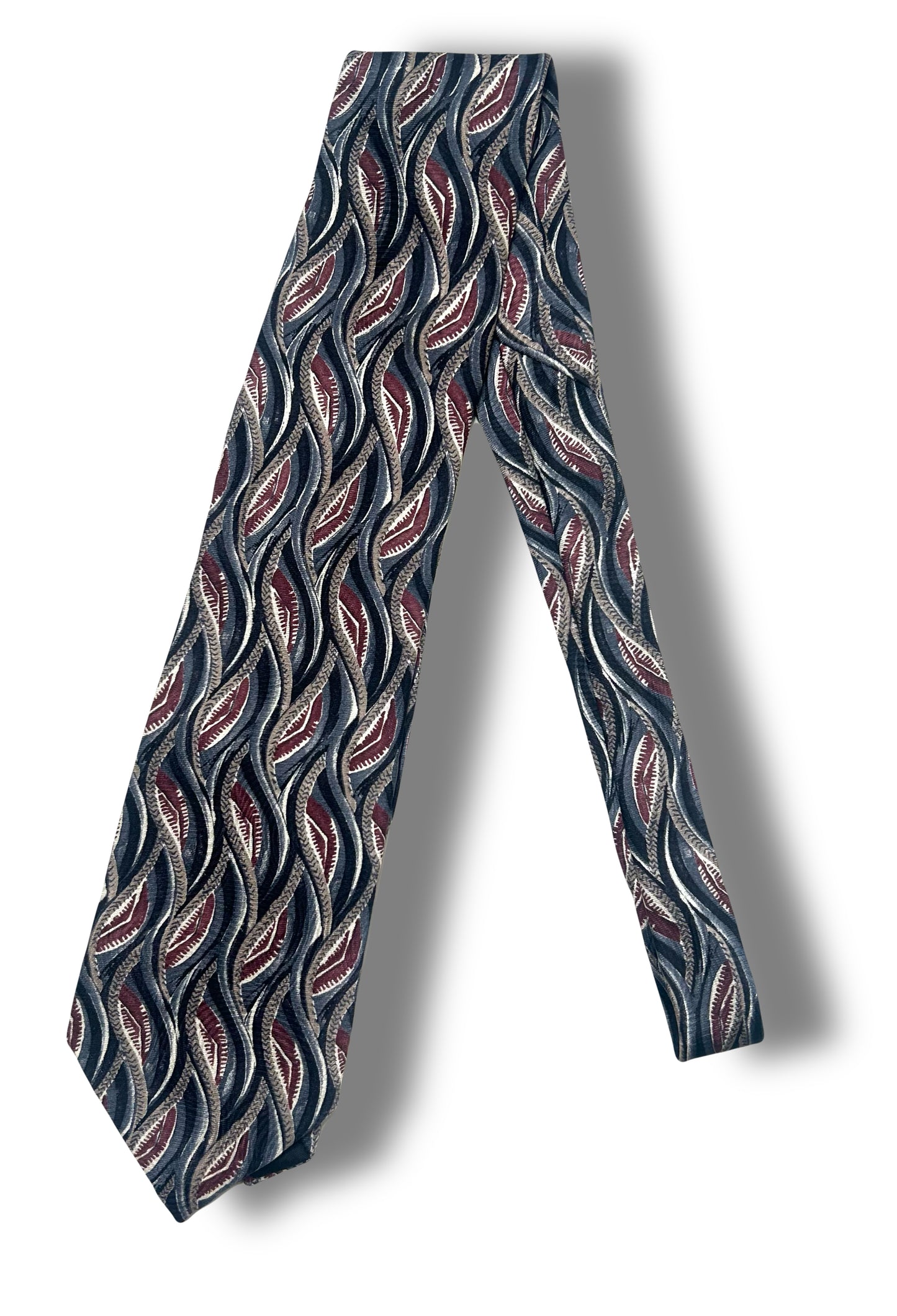Black/Burgundy/Tan/Black 80's Retro Tie