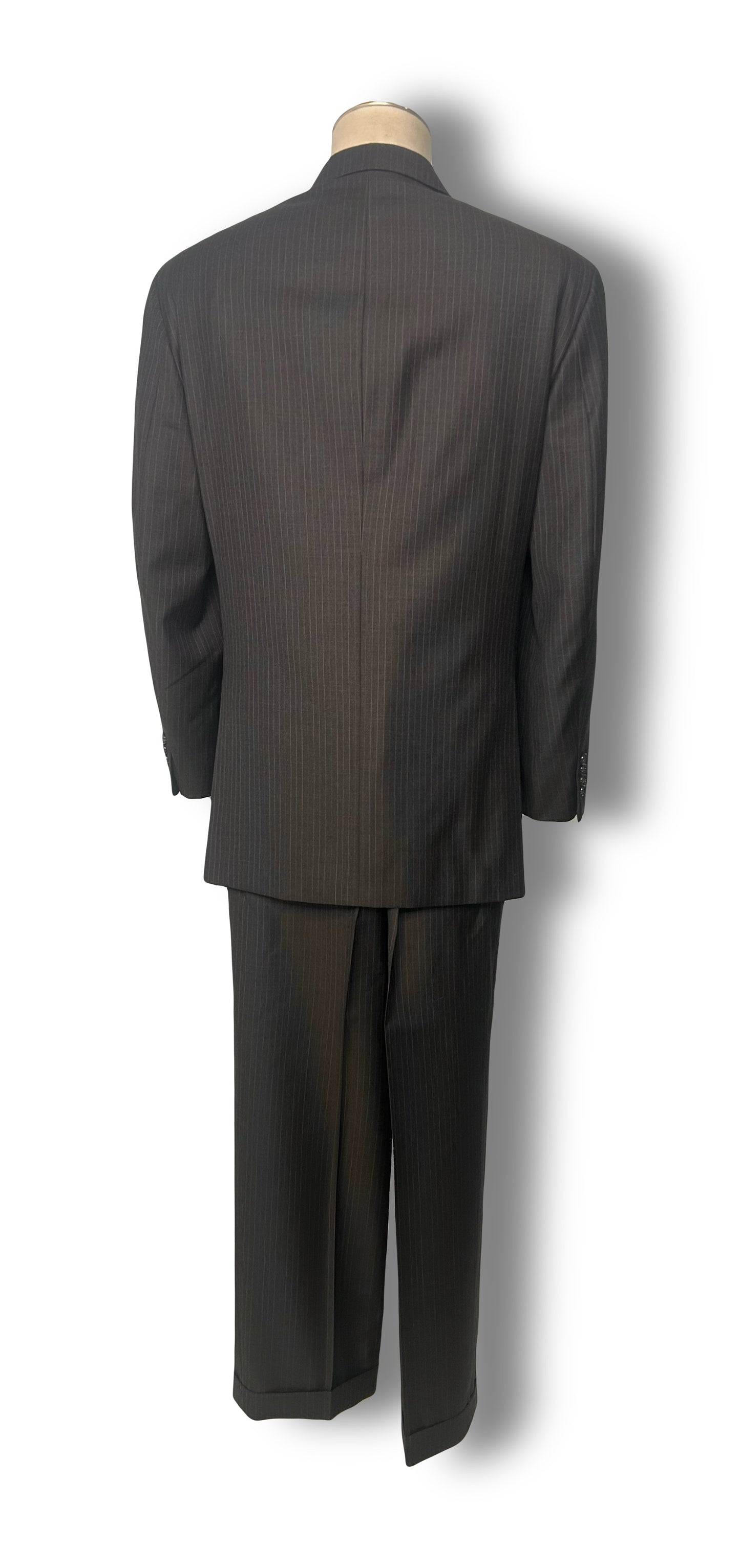 Dark Brown Pinstripe 2 Piece Suit (42)