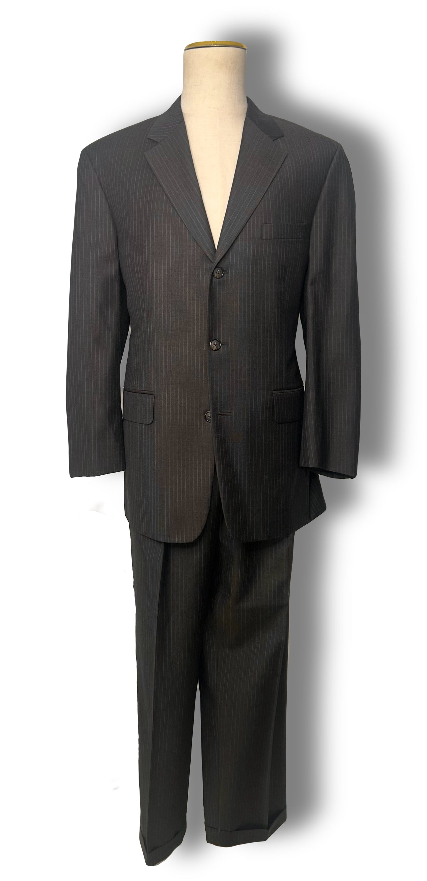 Dark Brown Pinstripe 2 Piece Suit (42)