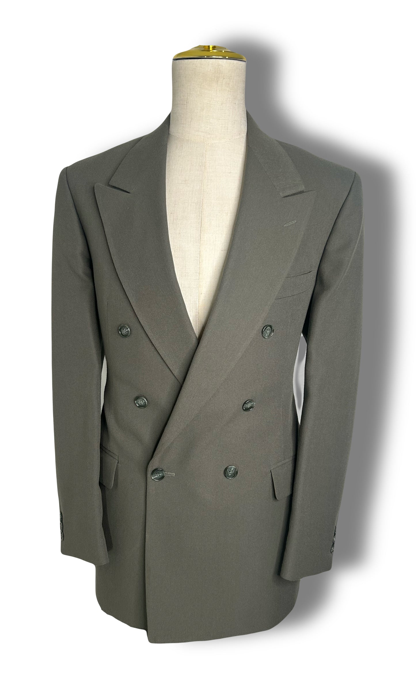 Olive Double Breasted Suit (40)