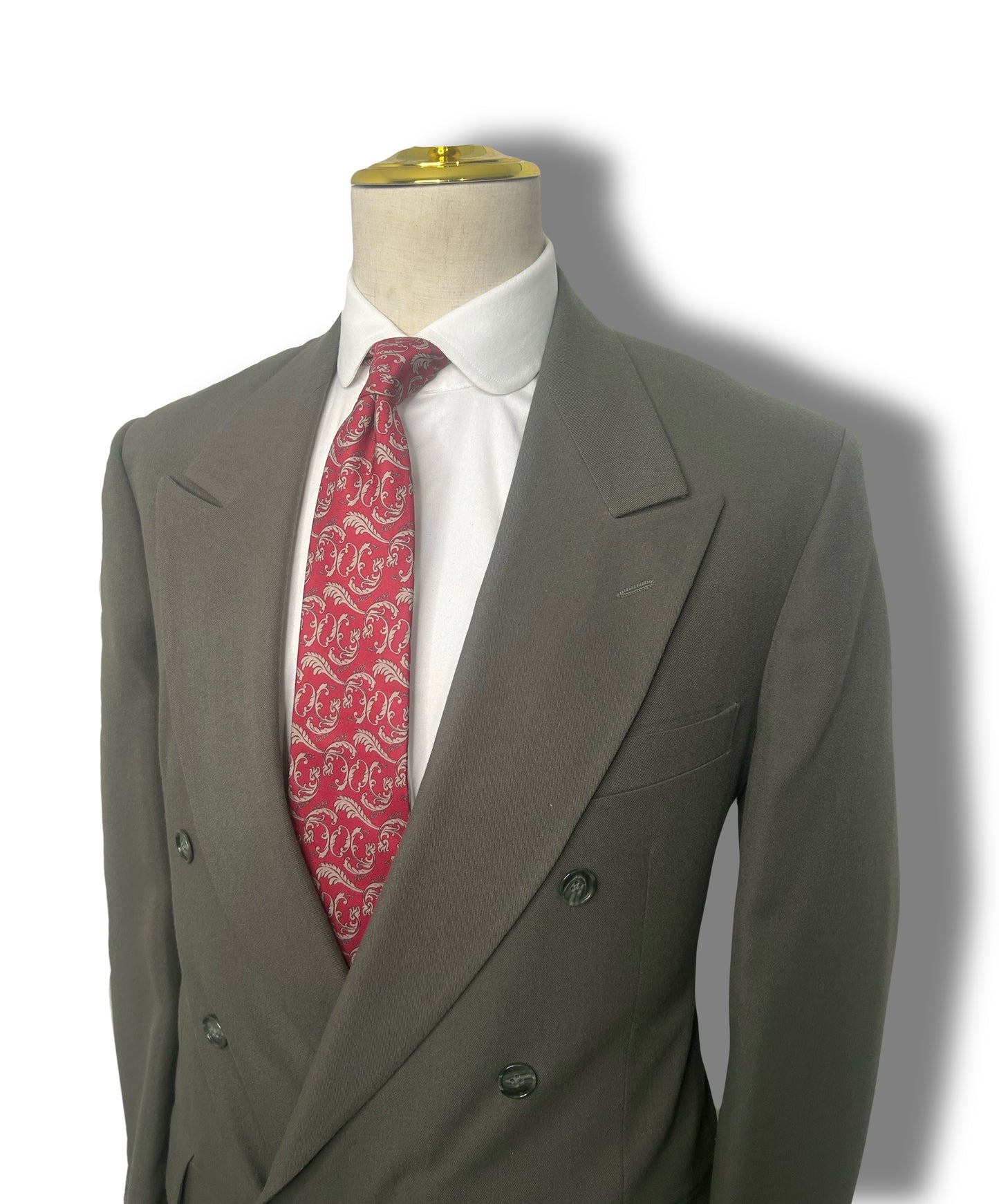 Olive Double Breasted Suit (40)