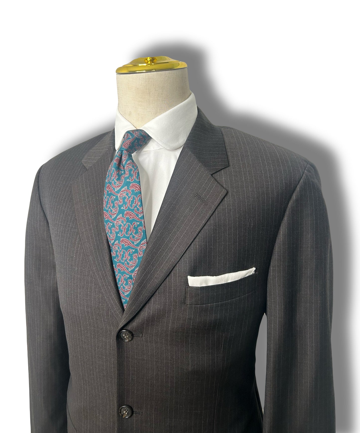 Dark Brown Pinstripe 2 Piece Suit (42)