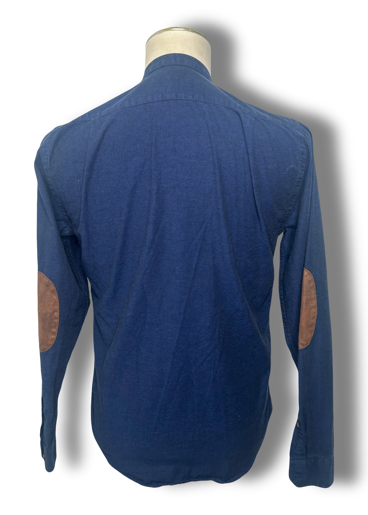 Blue Linen Grandad Shirt (15.5 x 34)