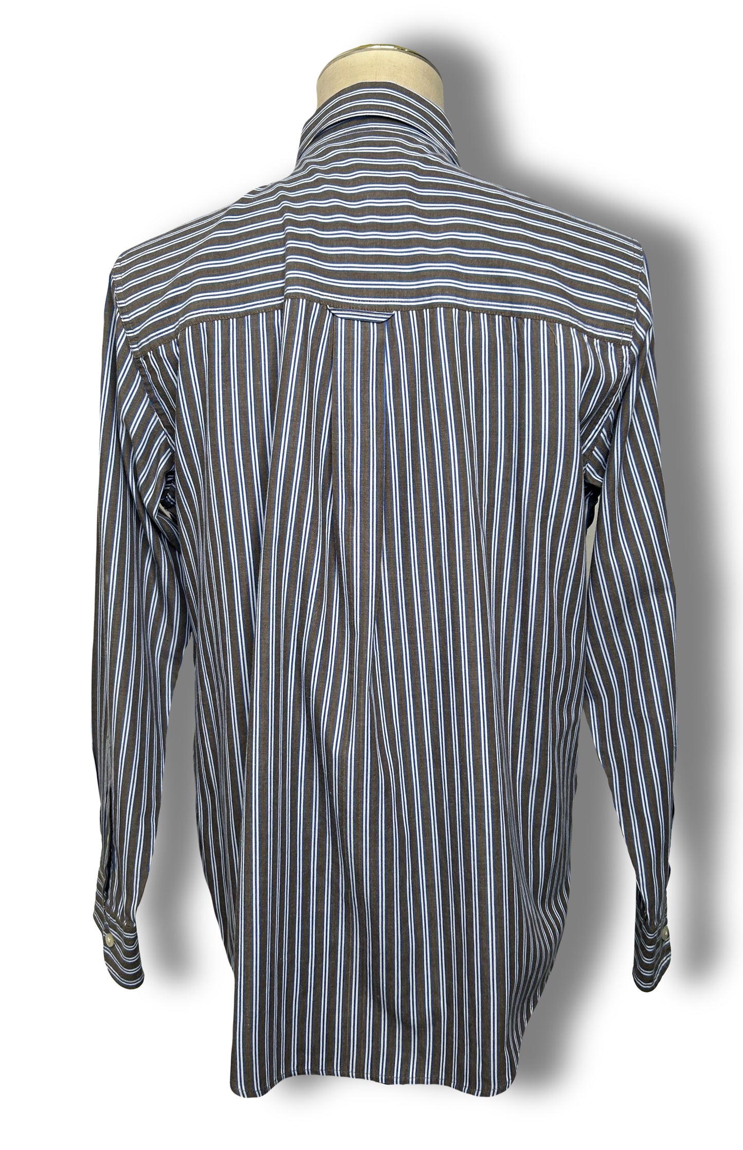 Brown/Blue Striped Button Down (16 x 35)