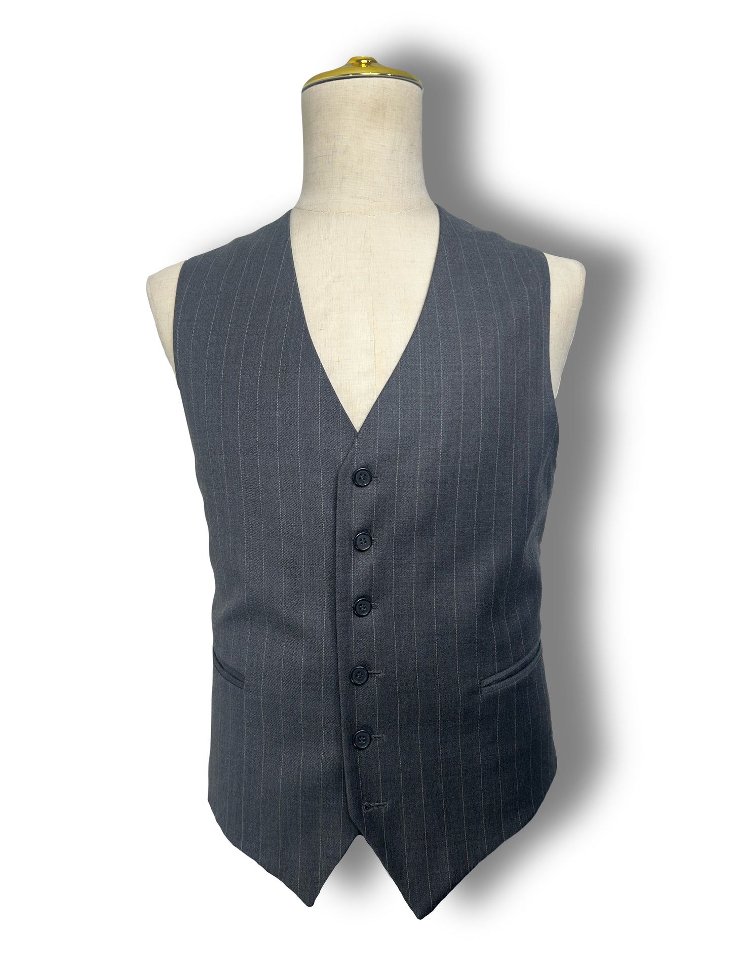 Grey Pinstripe 3 Piece Suit (46)