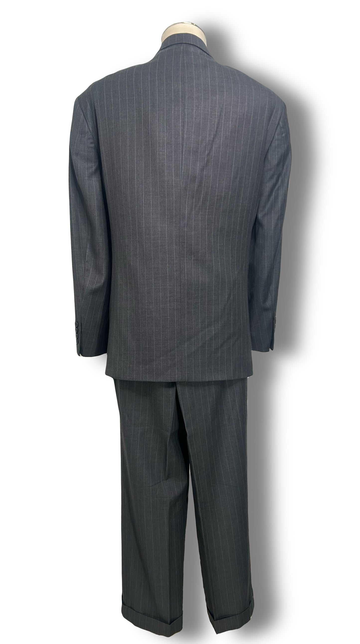 Grey Pinstripe 3 Piece Suit (46)