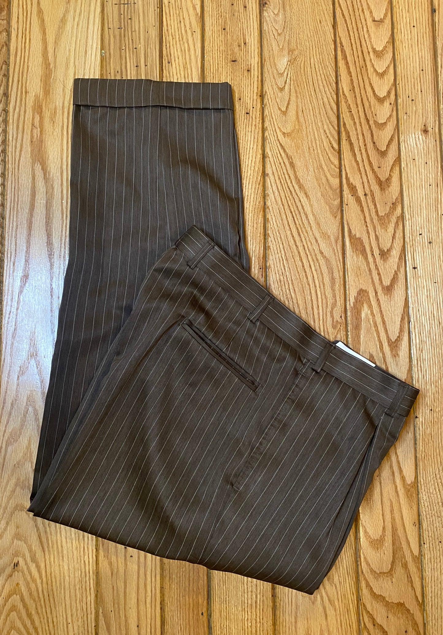 Brown Pinstripe 2 Piece Suit (43)