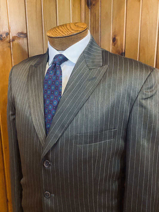 Brown Pinstripe 2 Piece Suit (43)