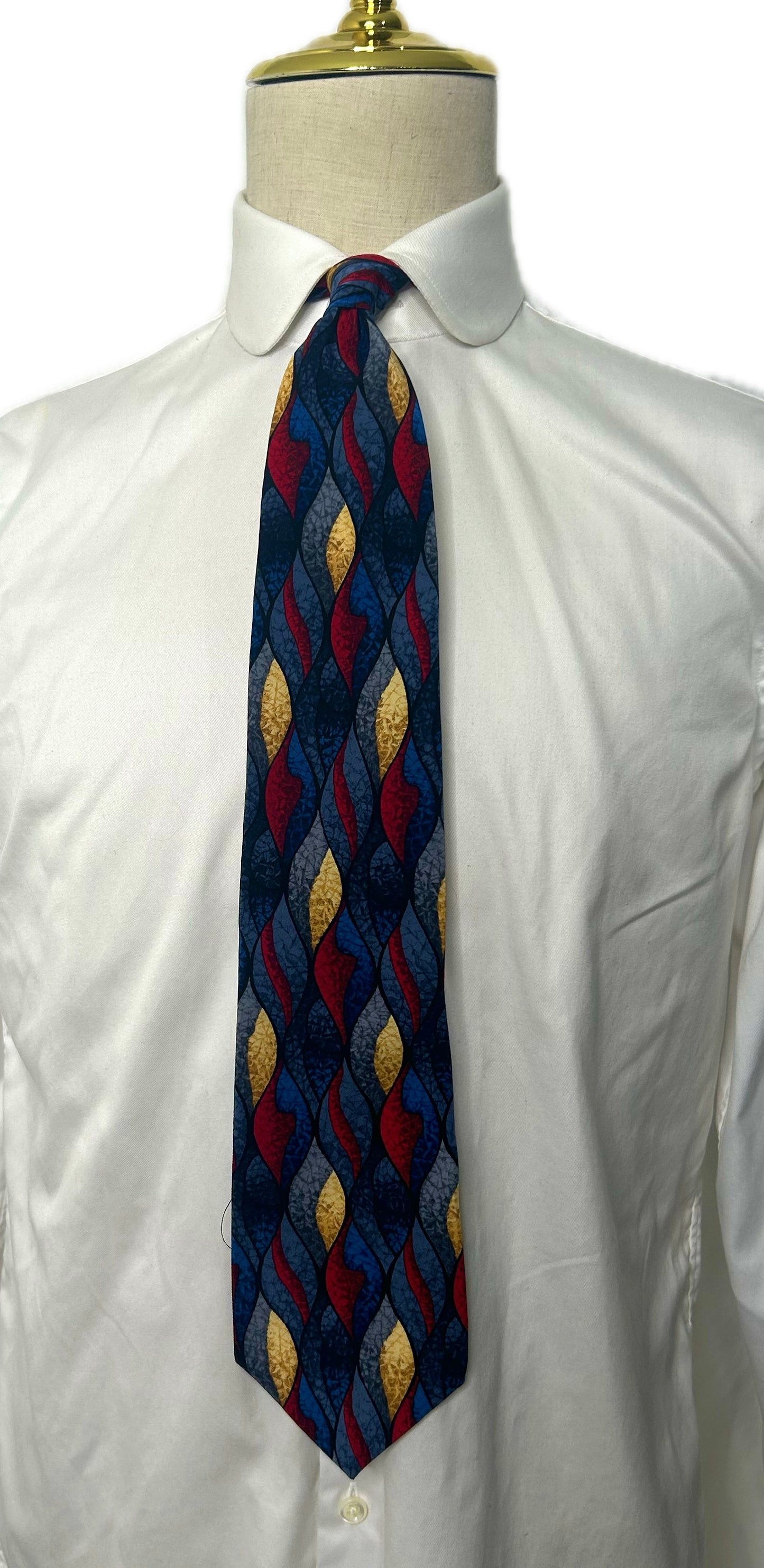 Blue/Red/Gold 80s Retro Tie