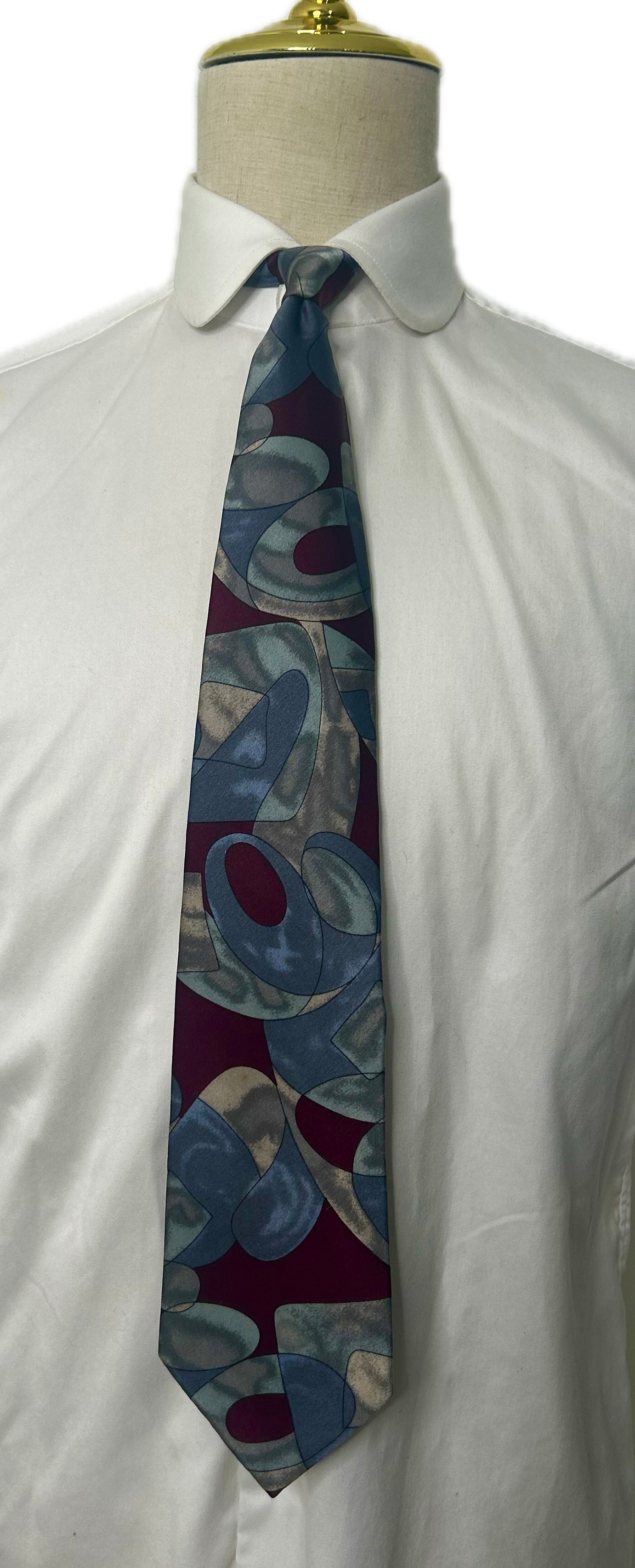 Burgundy/Teal 80s Retro Tie