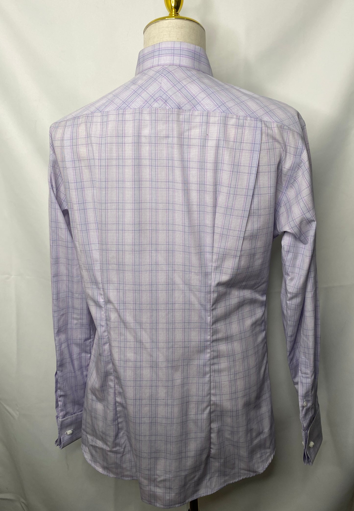 Lavender Plaid French Cuff Shirt (16x35)