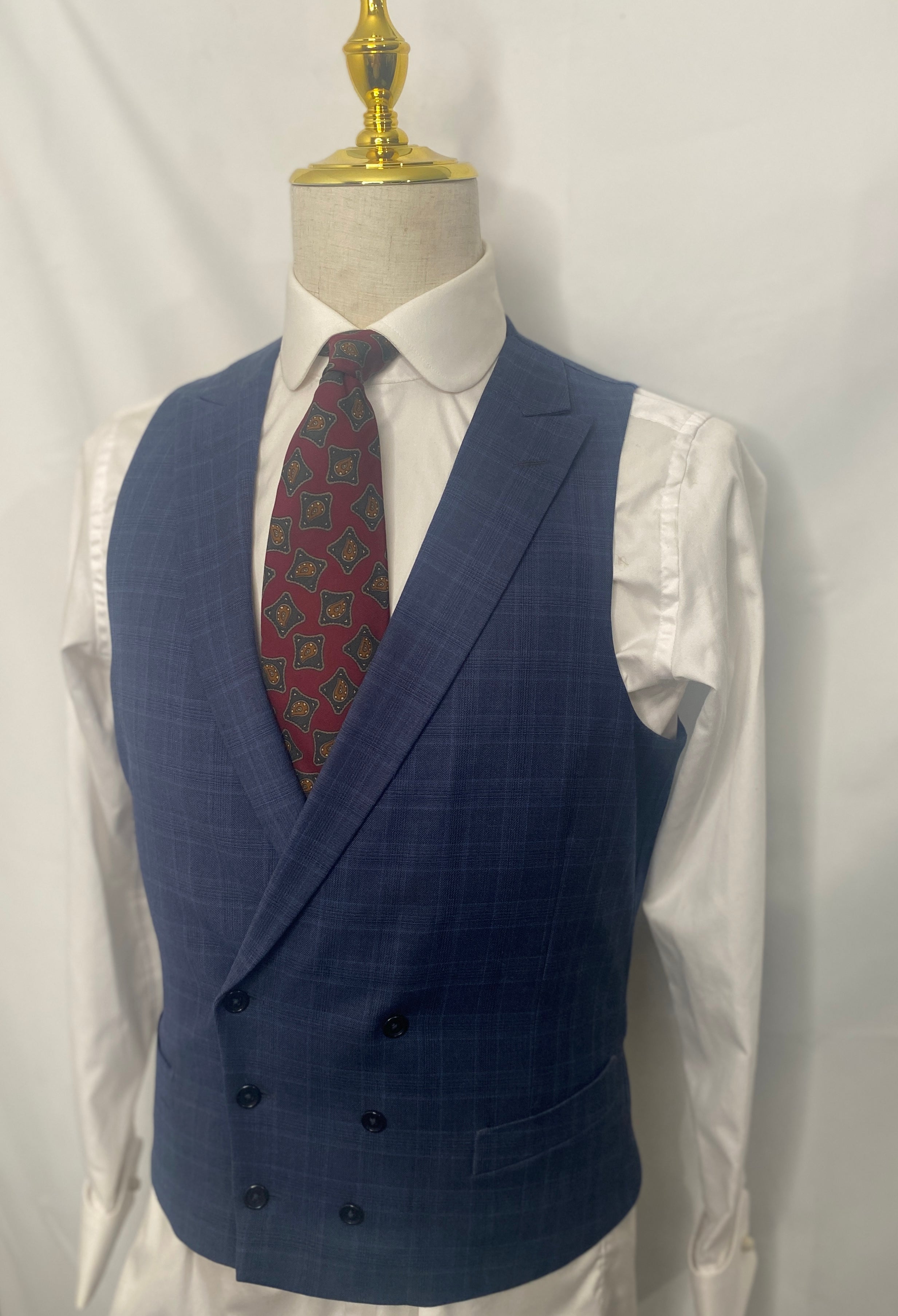 Blue double hotsell breasted vest