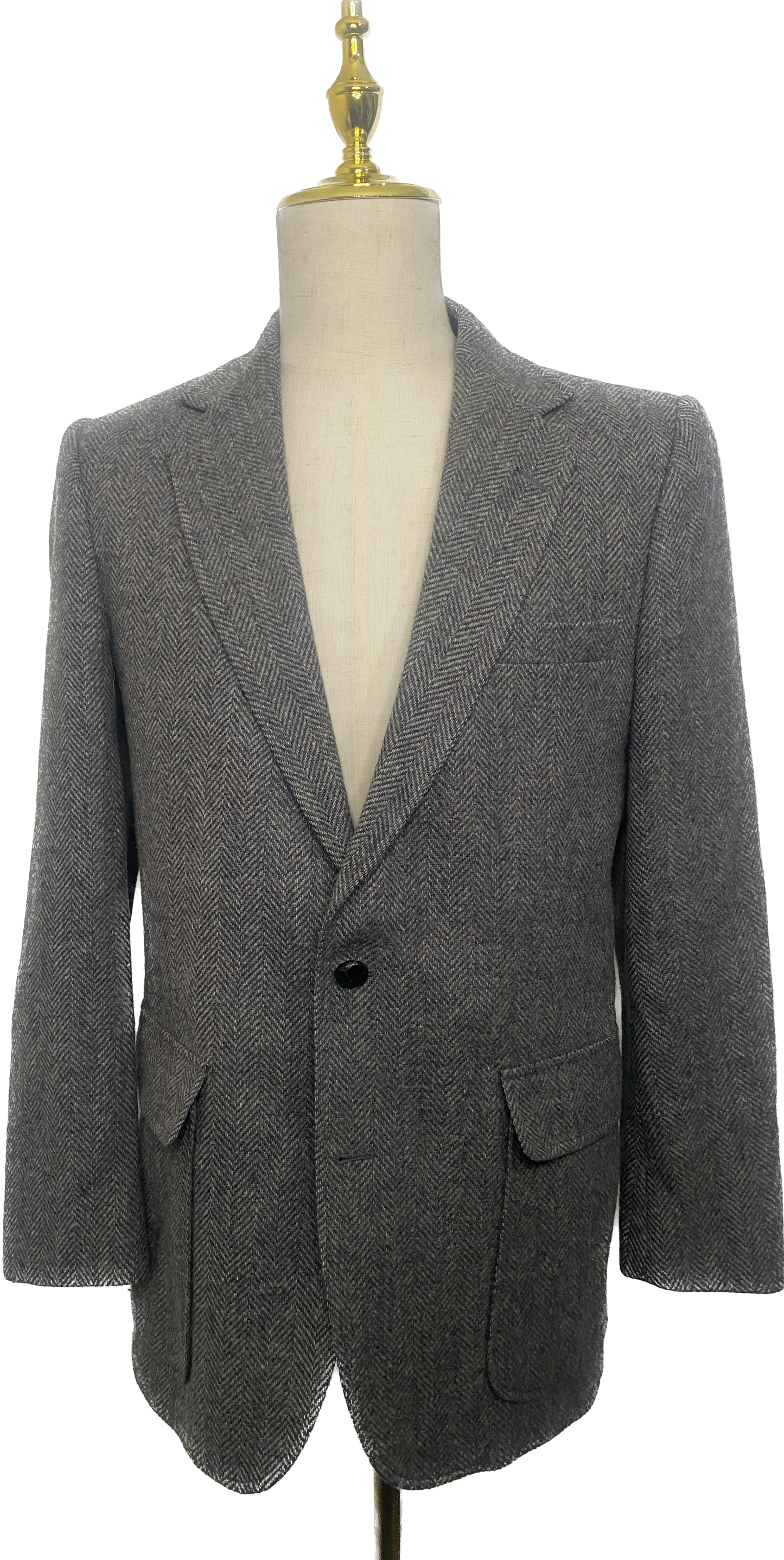 Grey Herringbone Tweed Sportcoat (38)