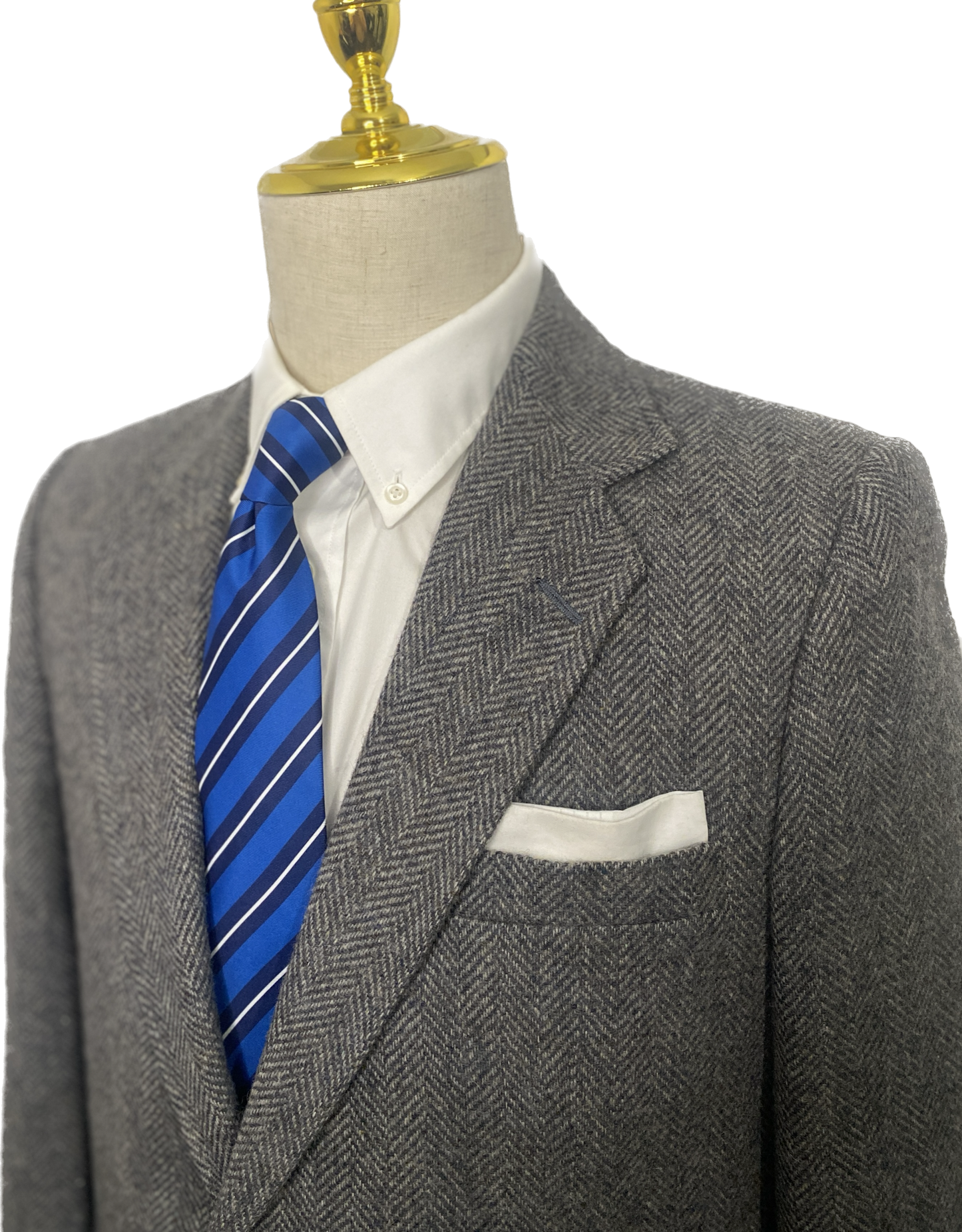 Grey Herringbone Tweed Sportcoat (38)