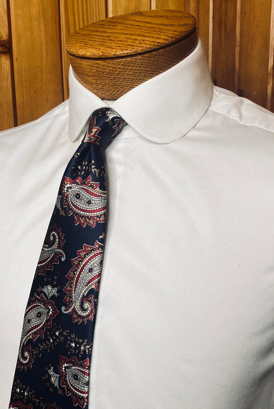 Navy large paisley tie