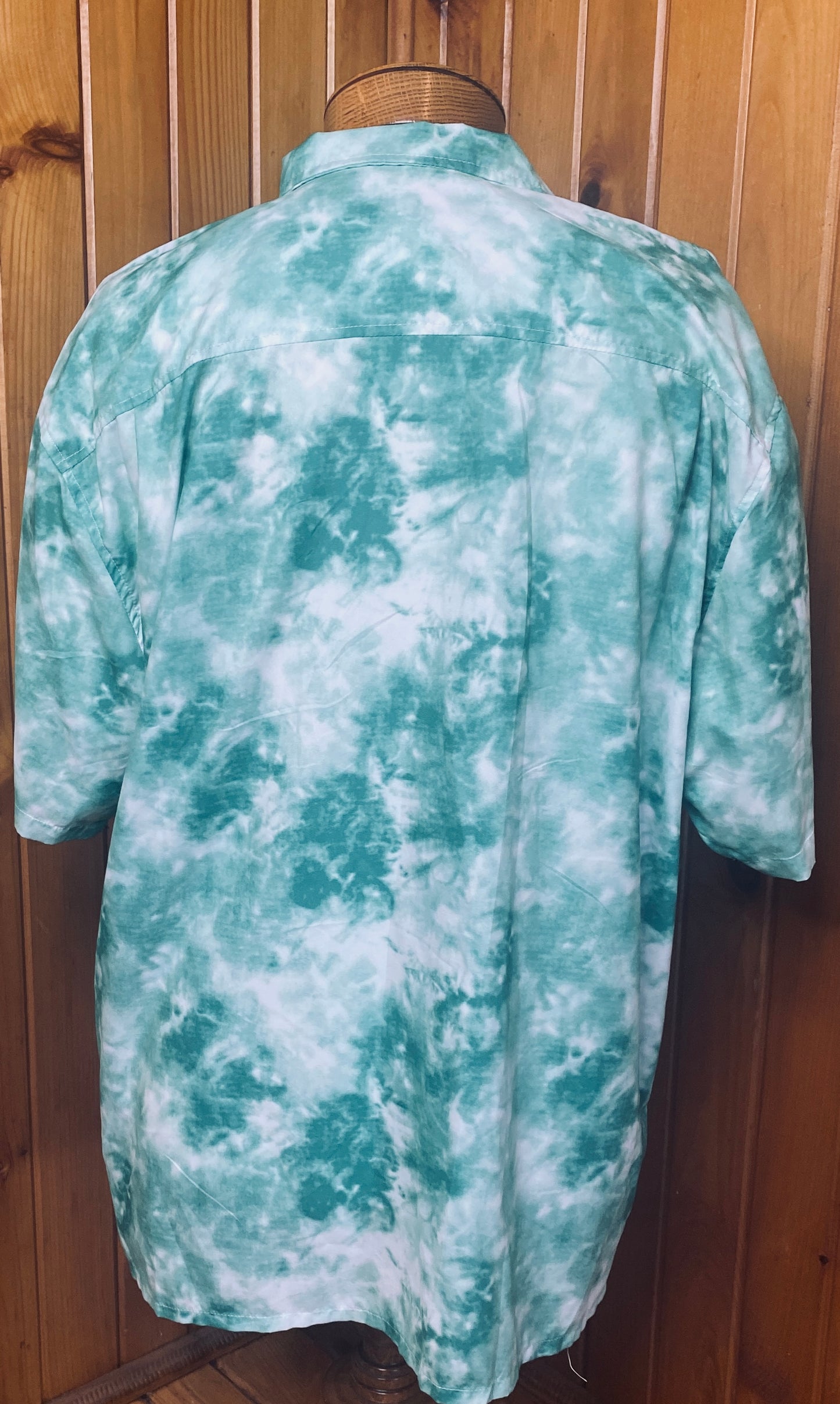 Green Ty-Dye Hawaiian Shirt