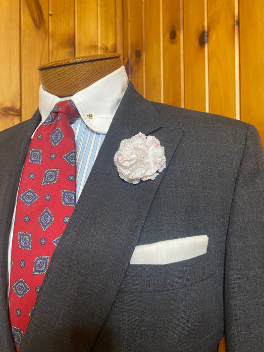 Charcoal Windowpane Double Breasted Suit