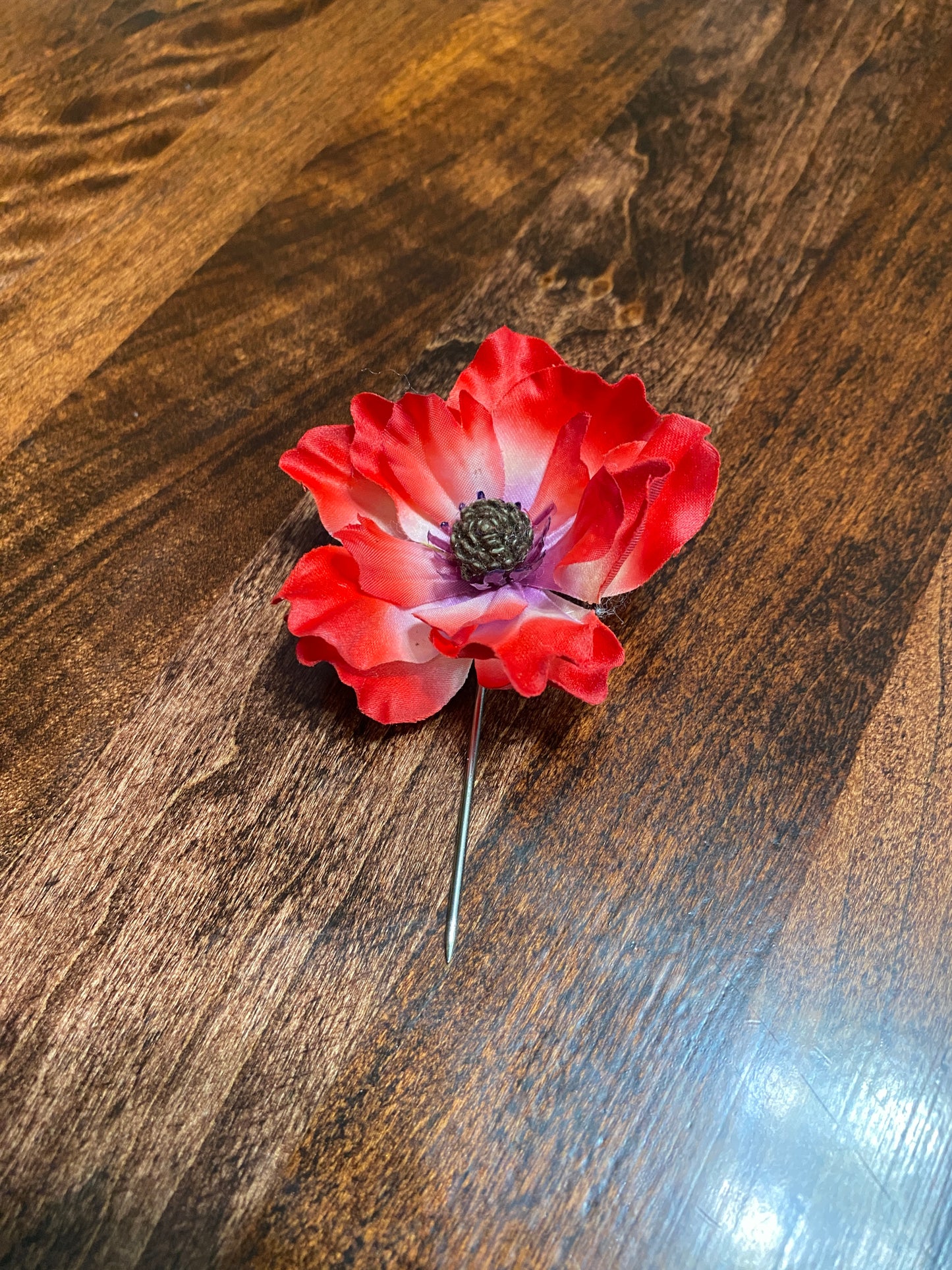 Red Poppy Boutonnière