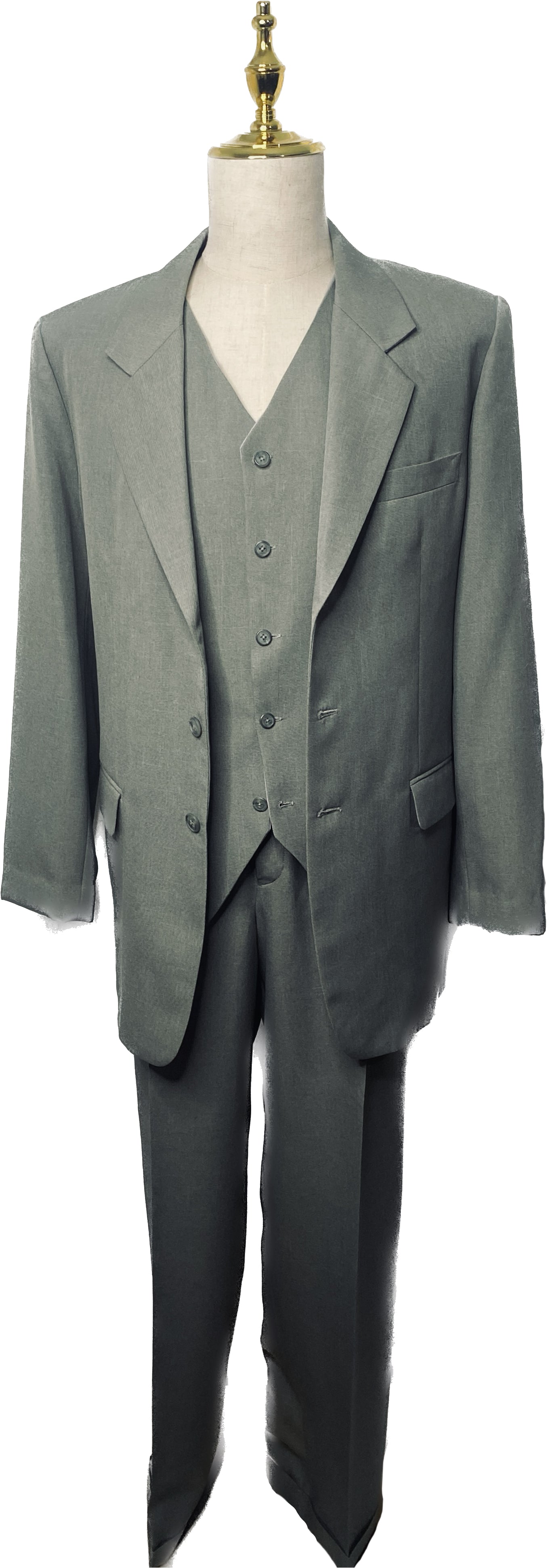 Grey/Green 3 Piece Suit (44)