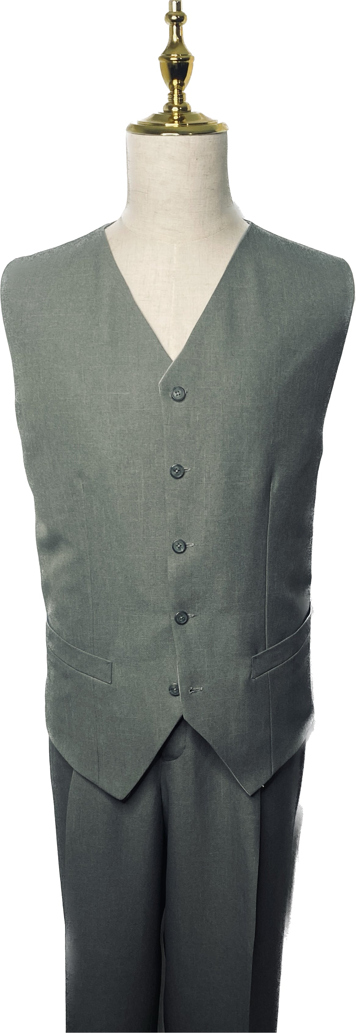 Grey/Green 3 Piece Suit (44)