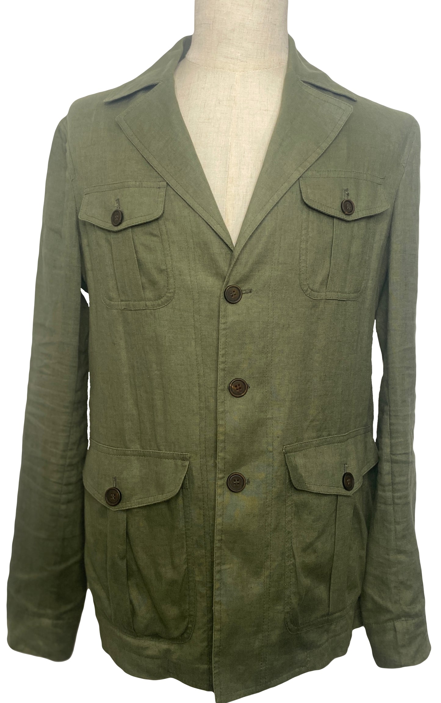 Green Linen Safari Jacket (40)