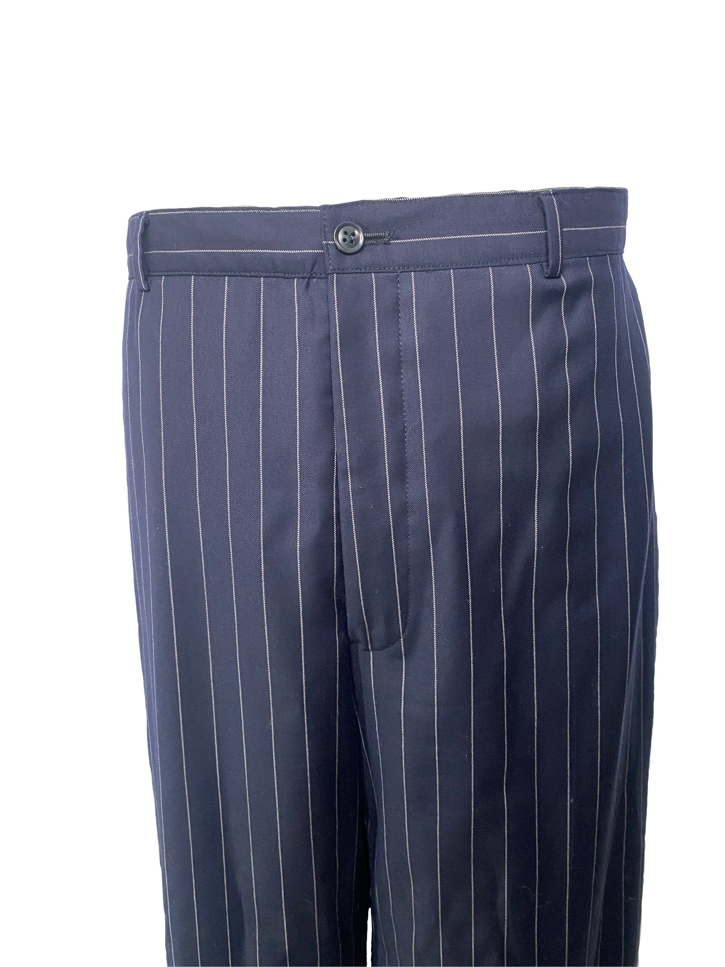 Navy Pinstripe 2 Piece Suit (46)