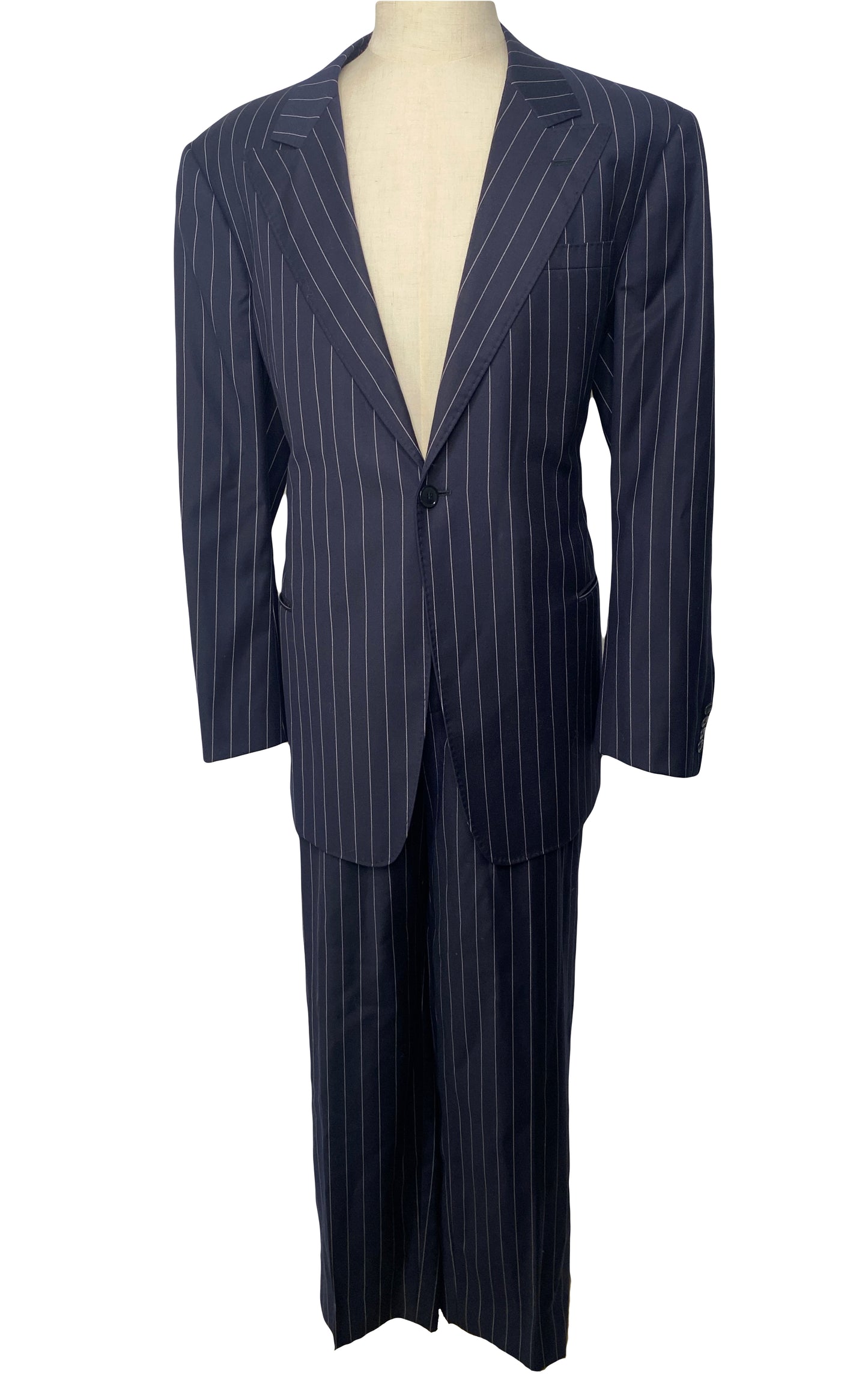 Navy Pinstripe 2 Piece Suit (46)