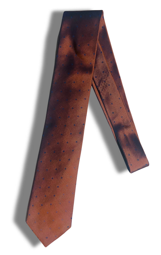 Orange Pearlescent Polka Dot Tie