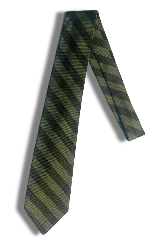 Olive Tonal Stripe Tie