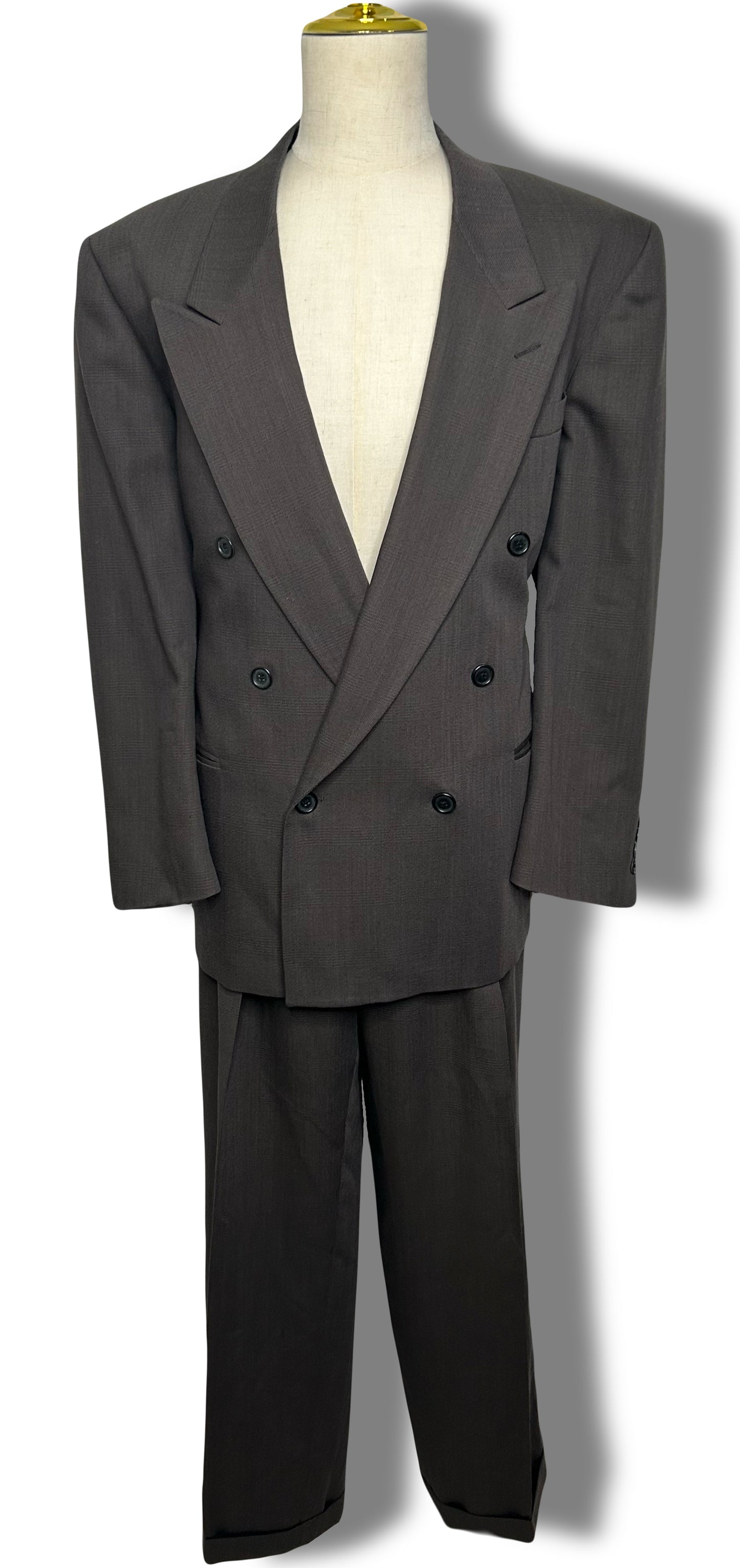 Brown  Double-Breasted 2-Piece Suit (50)