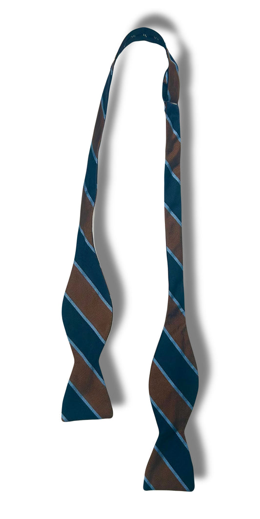 Brown/Blue Stripe Bowtie