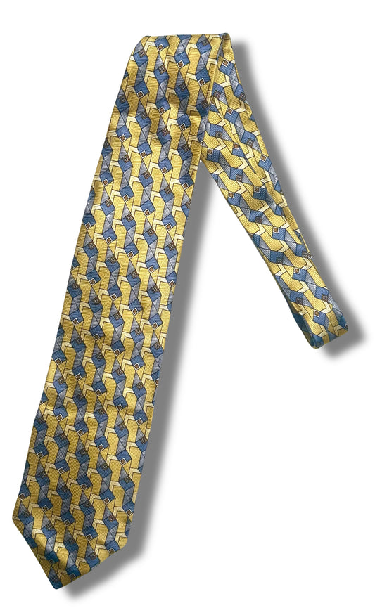 Gold/Petrol 80s Retro Tie