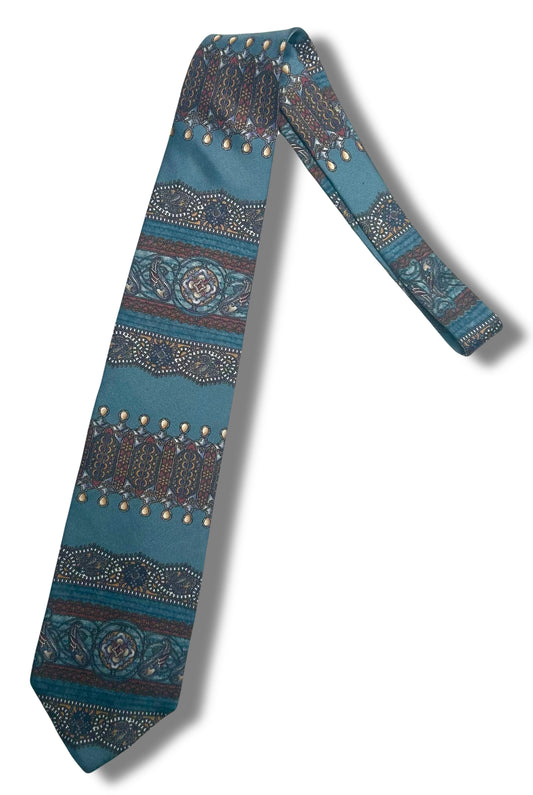 Teal/Rust 80s Retro Tie