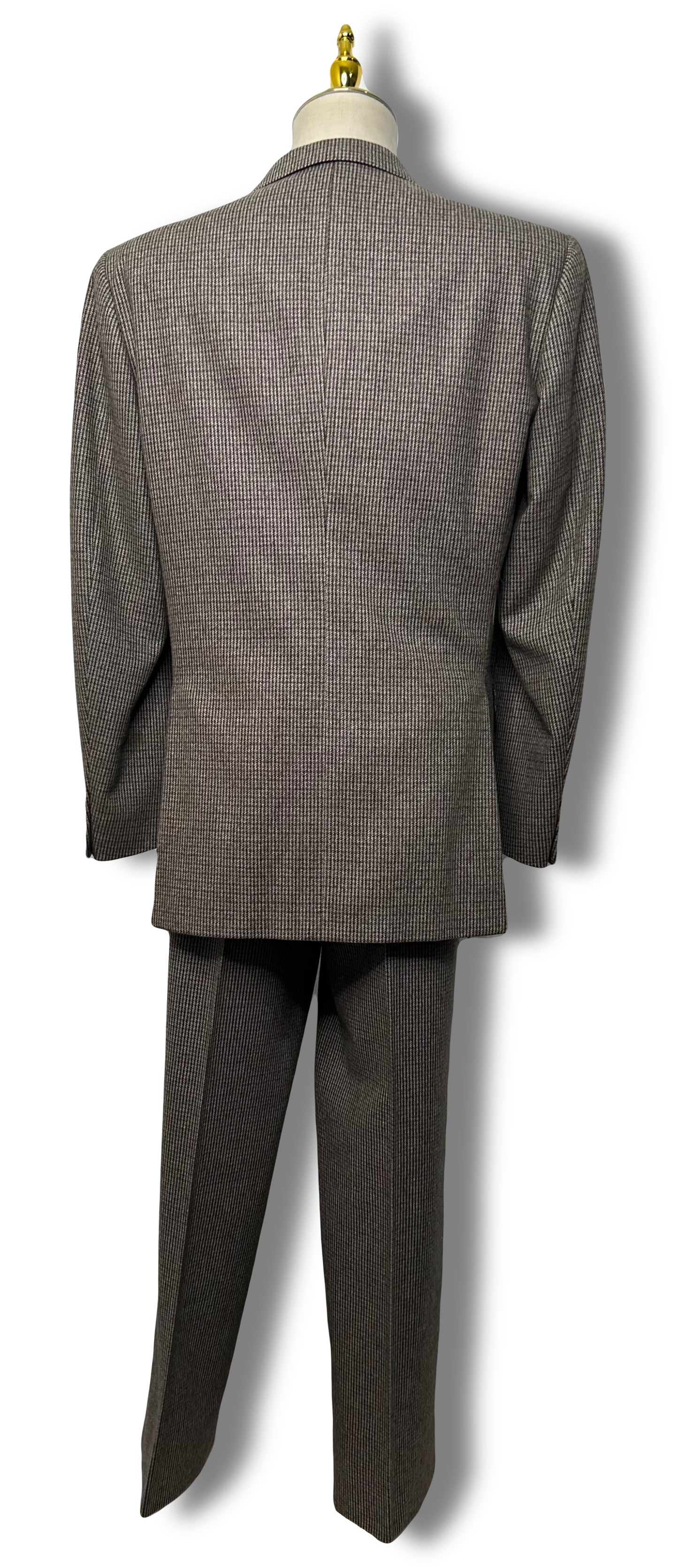 Brown Tweed Houndstooth 2 Piece Suit (42)