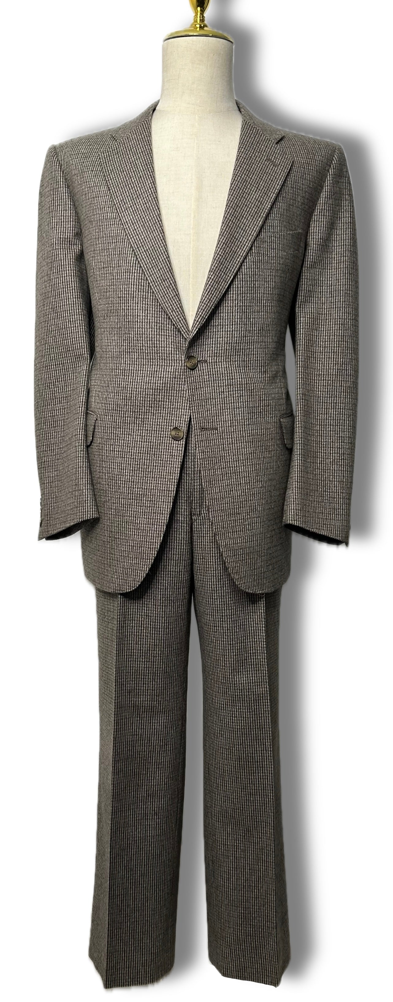 Brown Tweed Houndstooth 2 Piece Suit (42)