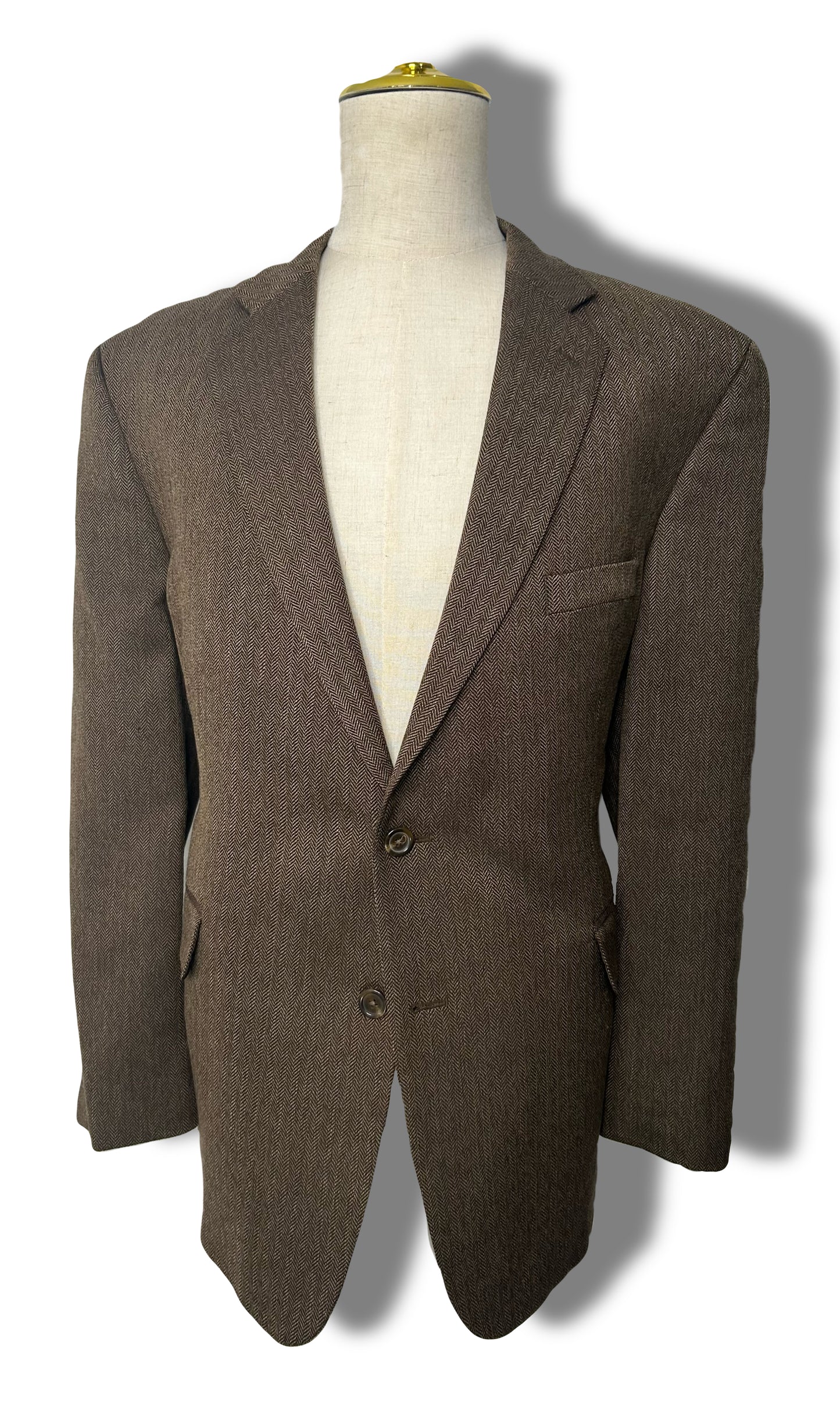 Brown Herringbone Tweed Sportcoat (46)