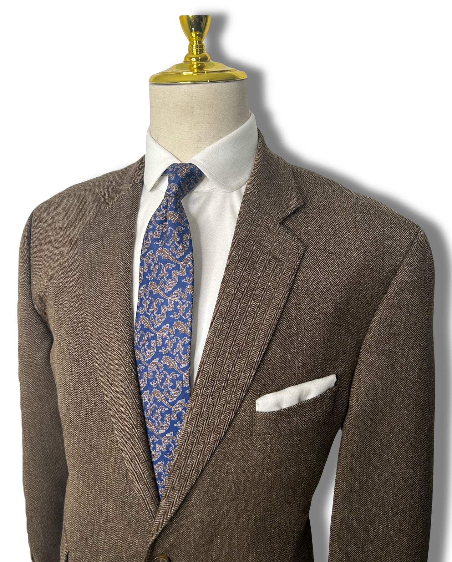 Brown Herringbone Tweed Sportcoat (46)