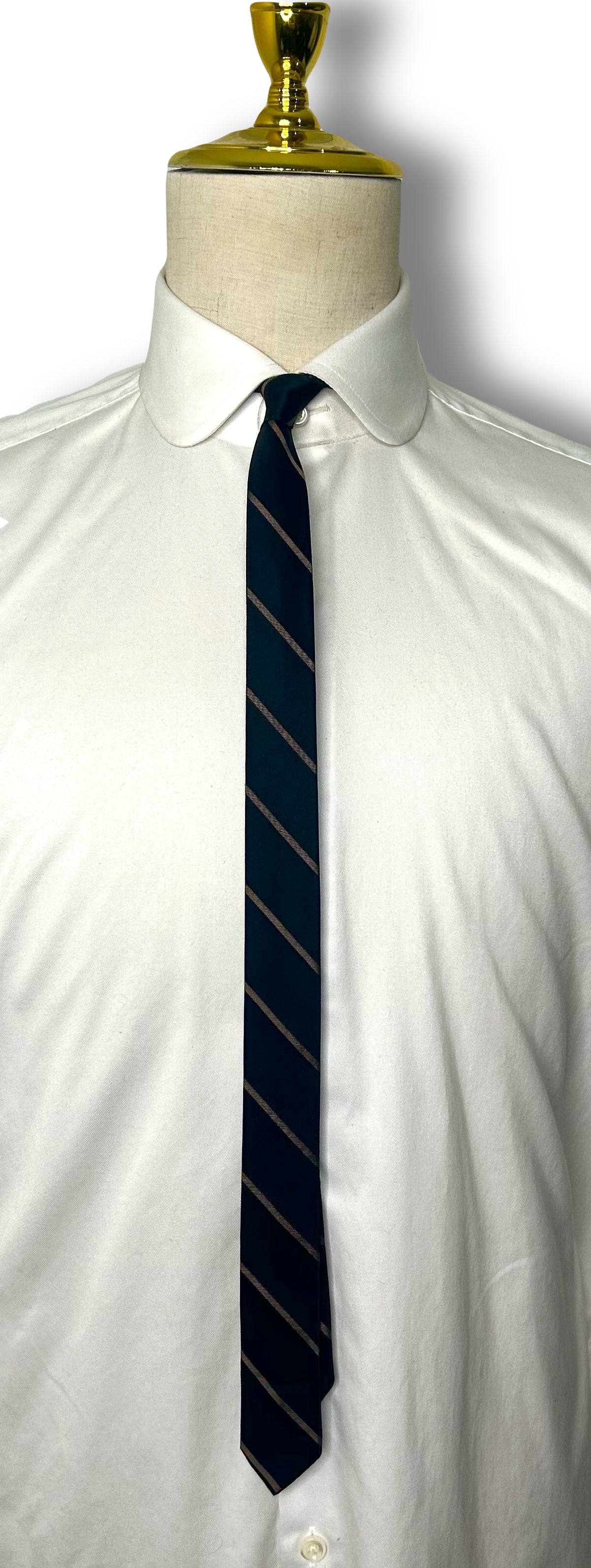 Black/Tan Stripe Skinny Tie