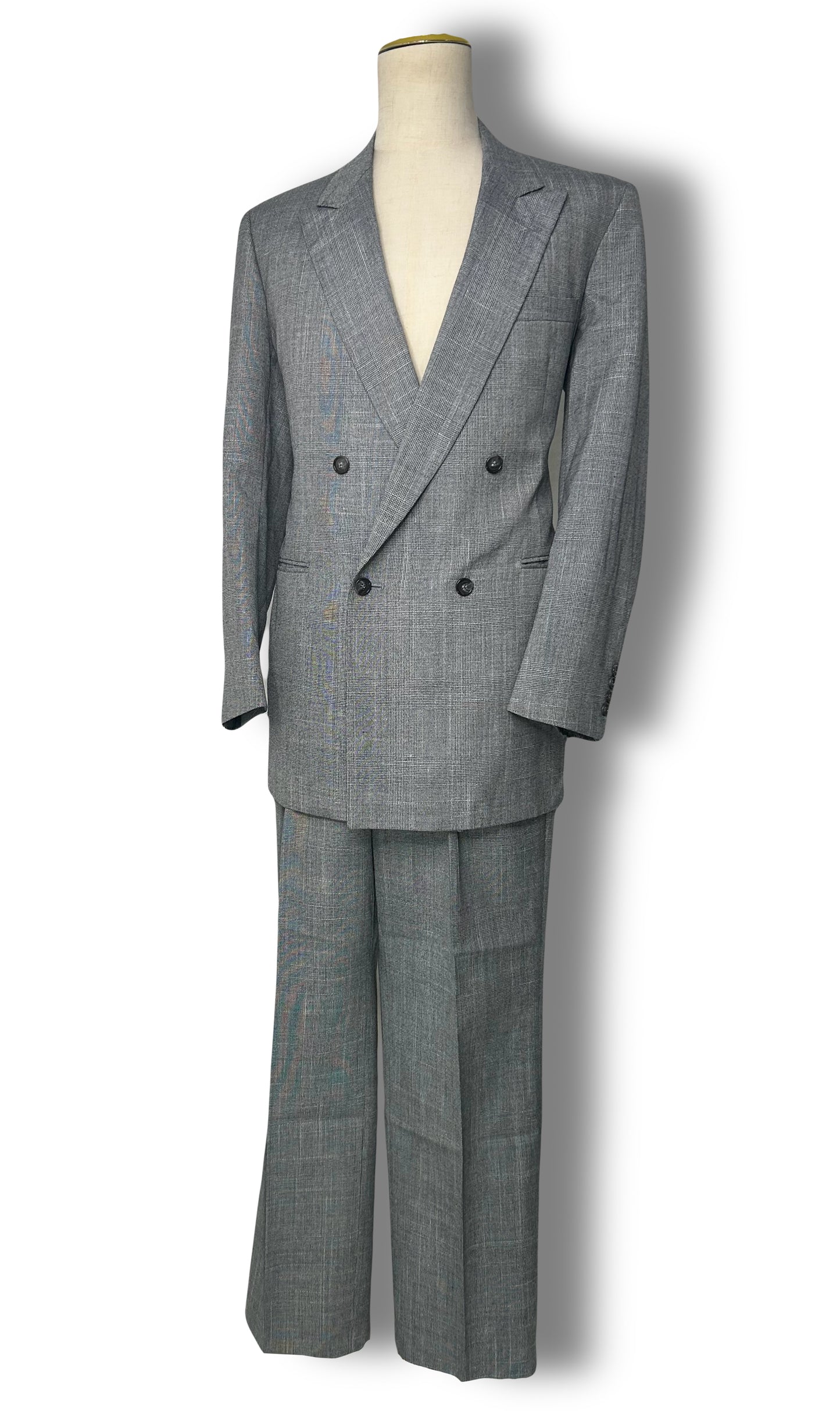 Light Grey Prince of Wales Double Breasted Suit (43)