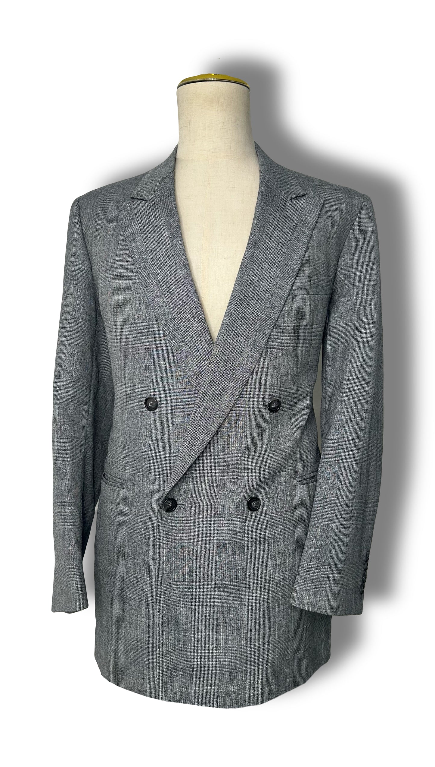 Light Grey Prince of Wales Double Breasted Suit (43)