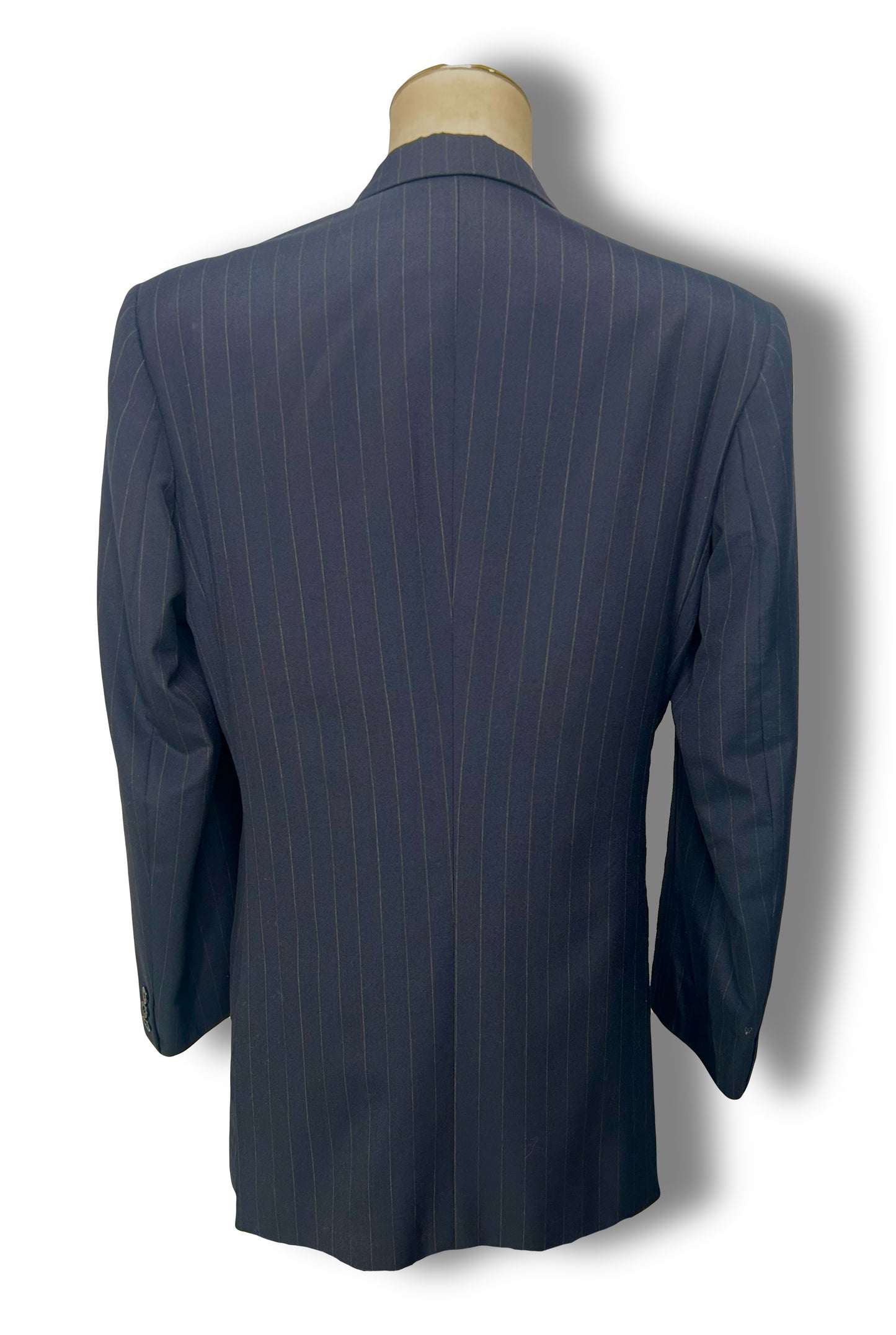 Navy Pinstripe Double Breasted Suit (42)