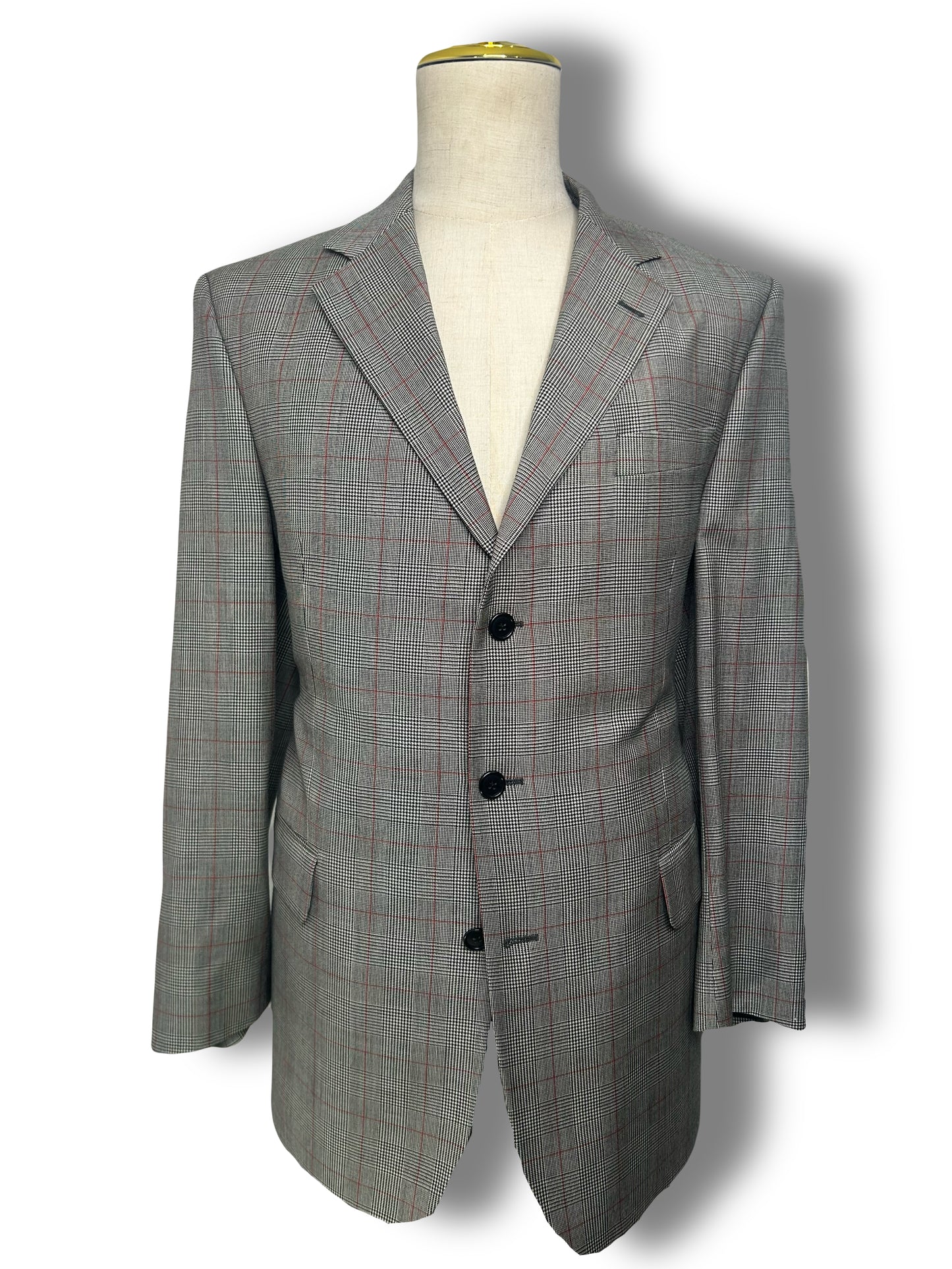 Black, White, and Red Prince of Wales Two Piece Suit (43)