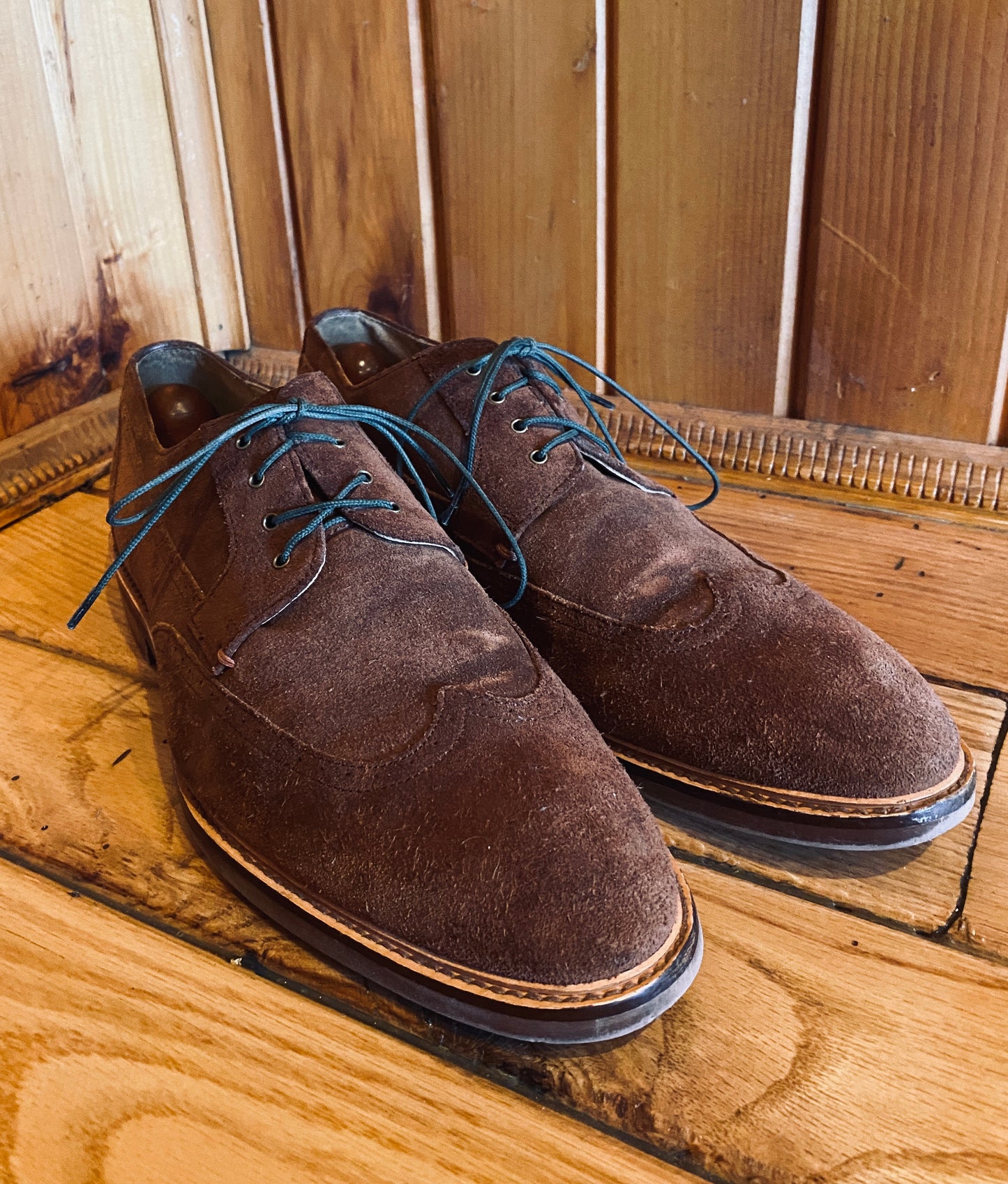 Brown Suede Wingtip Derby (10.5)